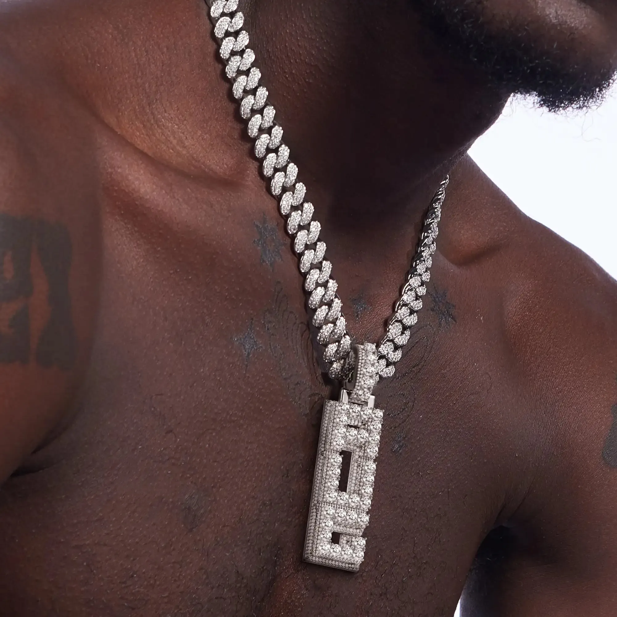 Custom Radiant Layers Vertical Letter Pendant