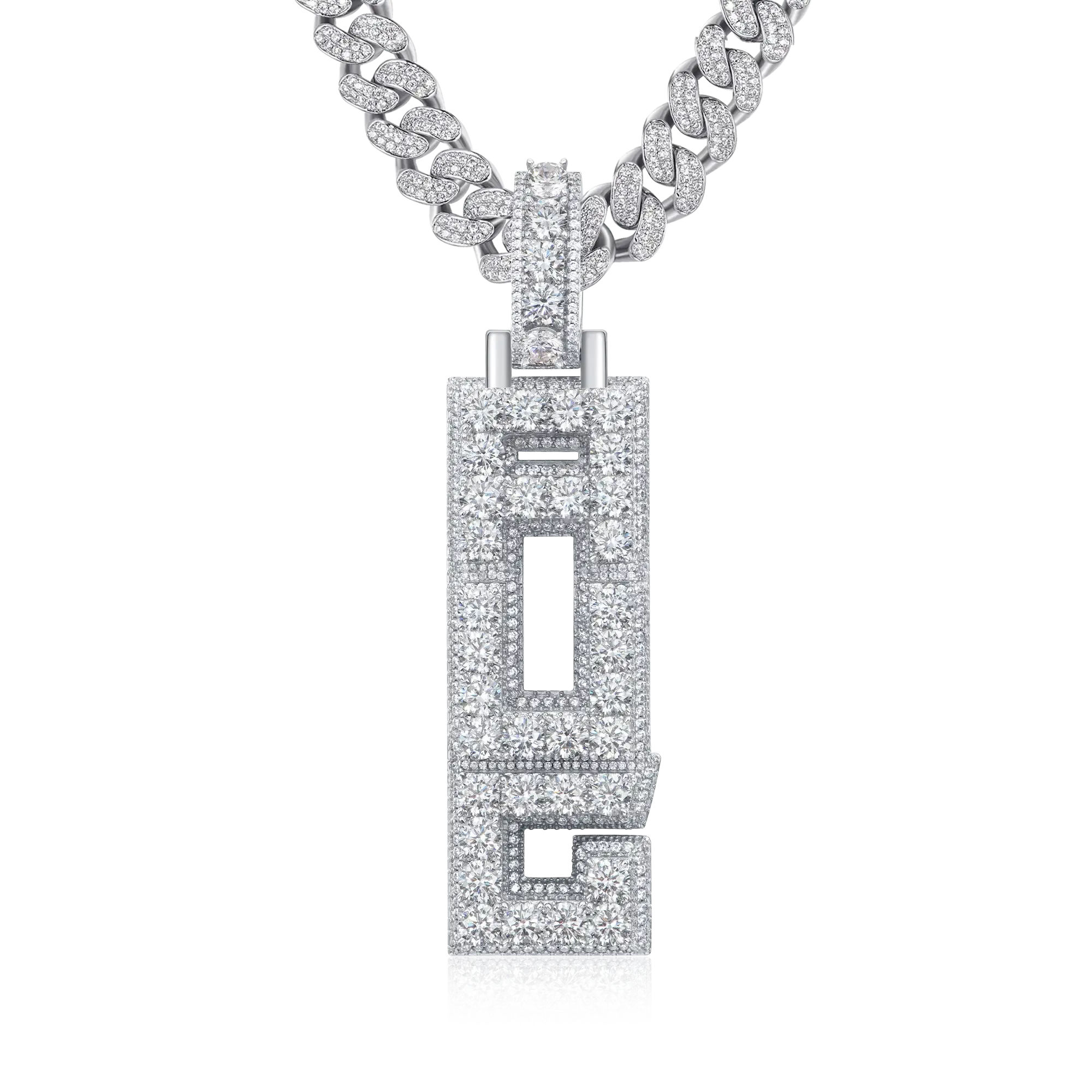 Custom Radiant Layers Vertical Letter Pendant