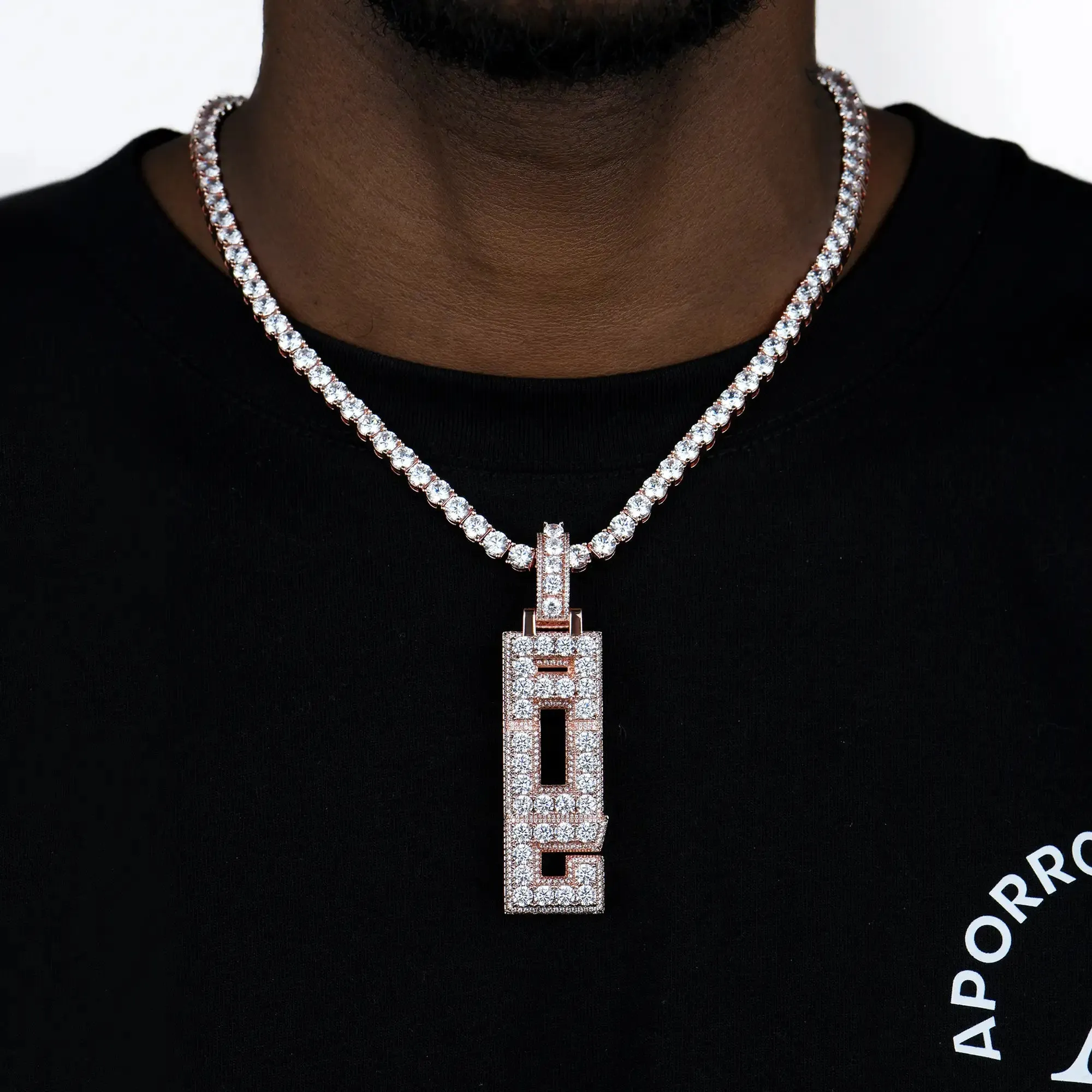 Custom Radiant Layers Vertical Letter Pendant