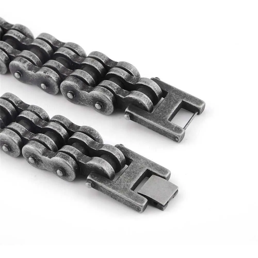 Cycolinks Retro Rustic Silver Bike Chain Bracelet