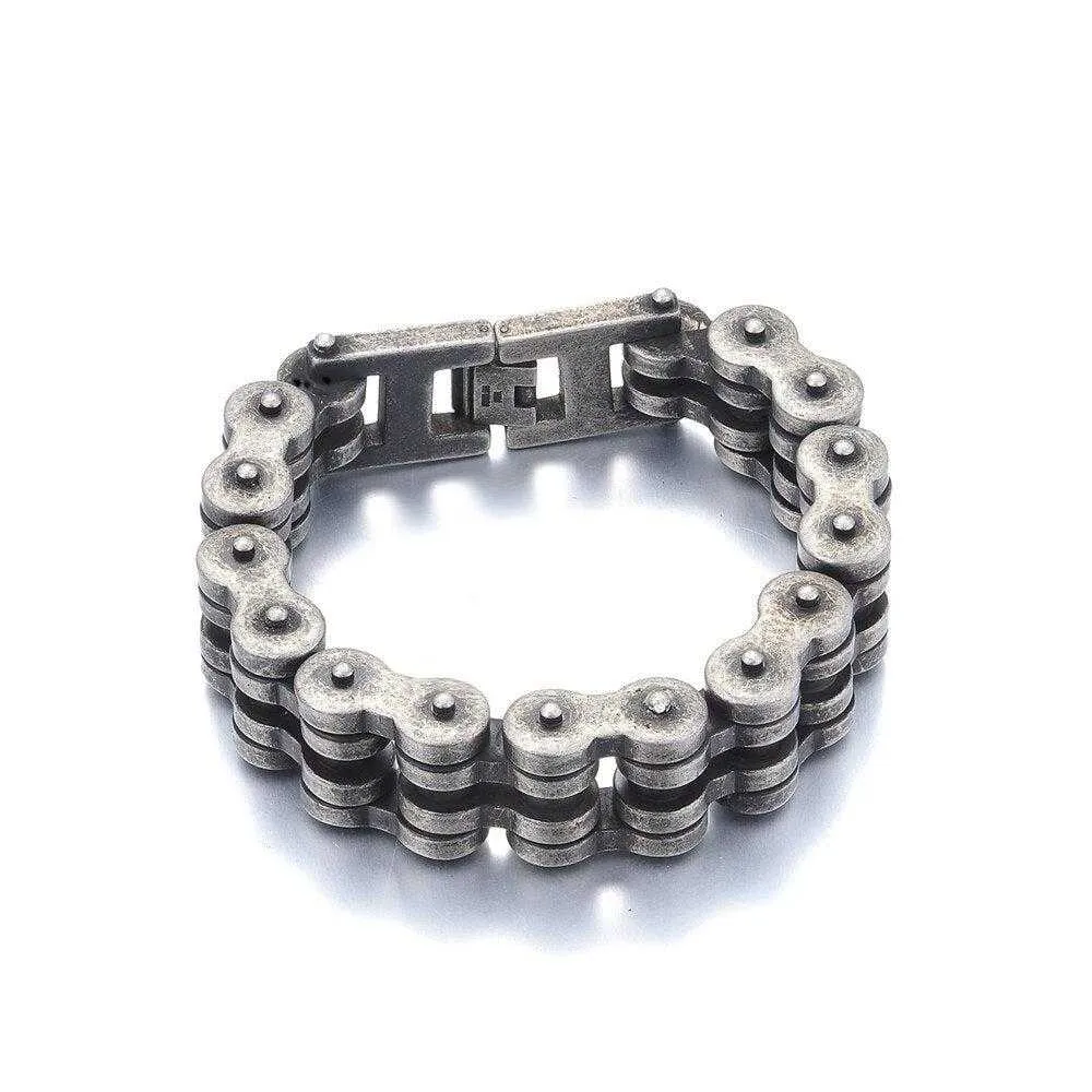 Cycolinks Retro Rustic Silver Bike Chain Bracelet