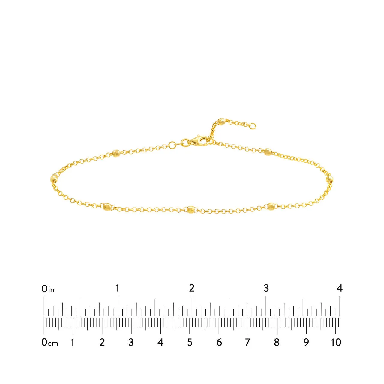 D/C Bead Station Rolo Chain Anklet