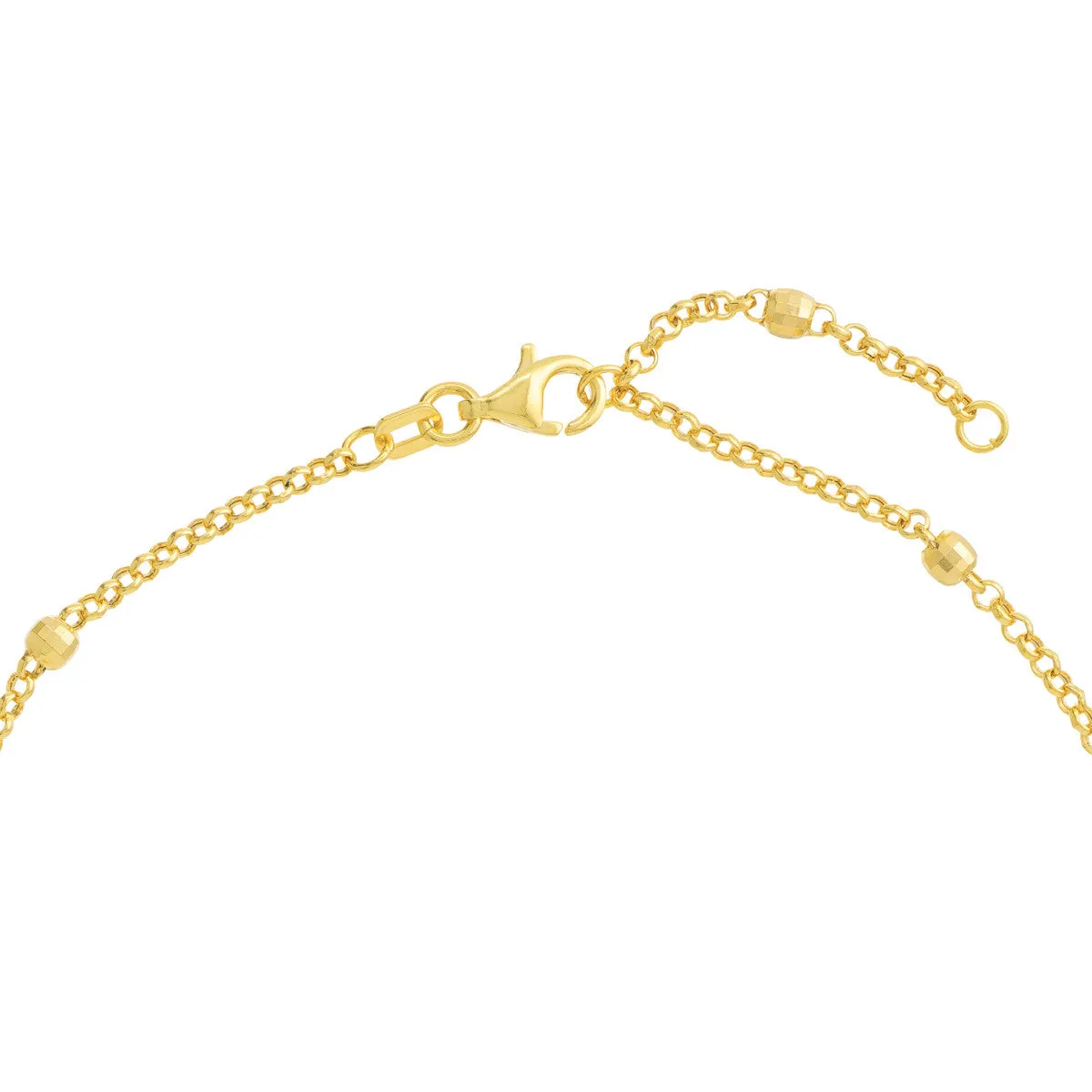 D/C Bead Station Rolo Chain Anklet