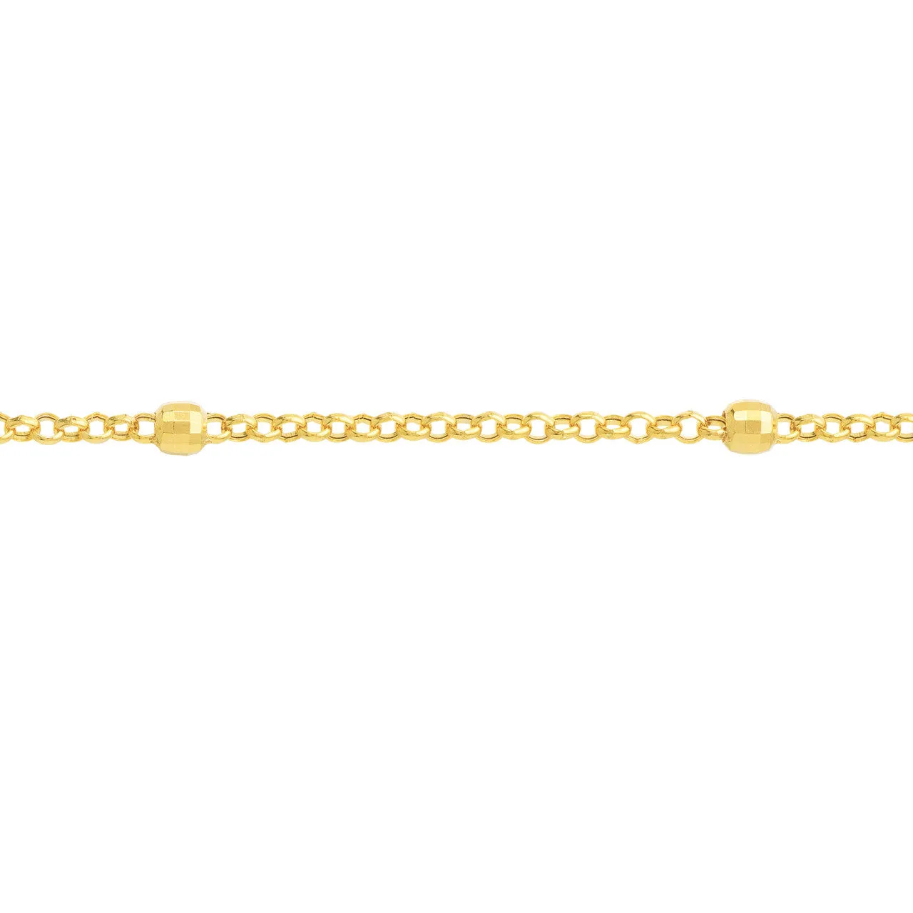 D/C Bead Station Rolo Chain Anklet