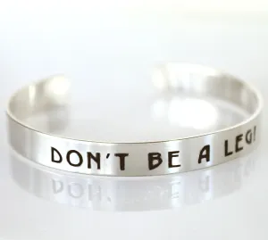 Deep Engraving Sterling Silver bangle Personalized Cuff bracelet men / women