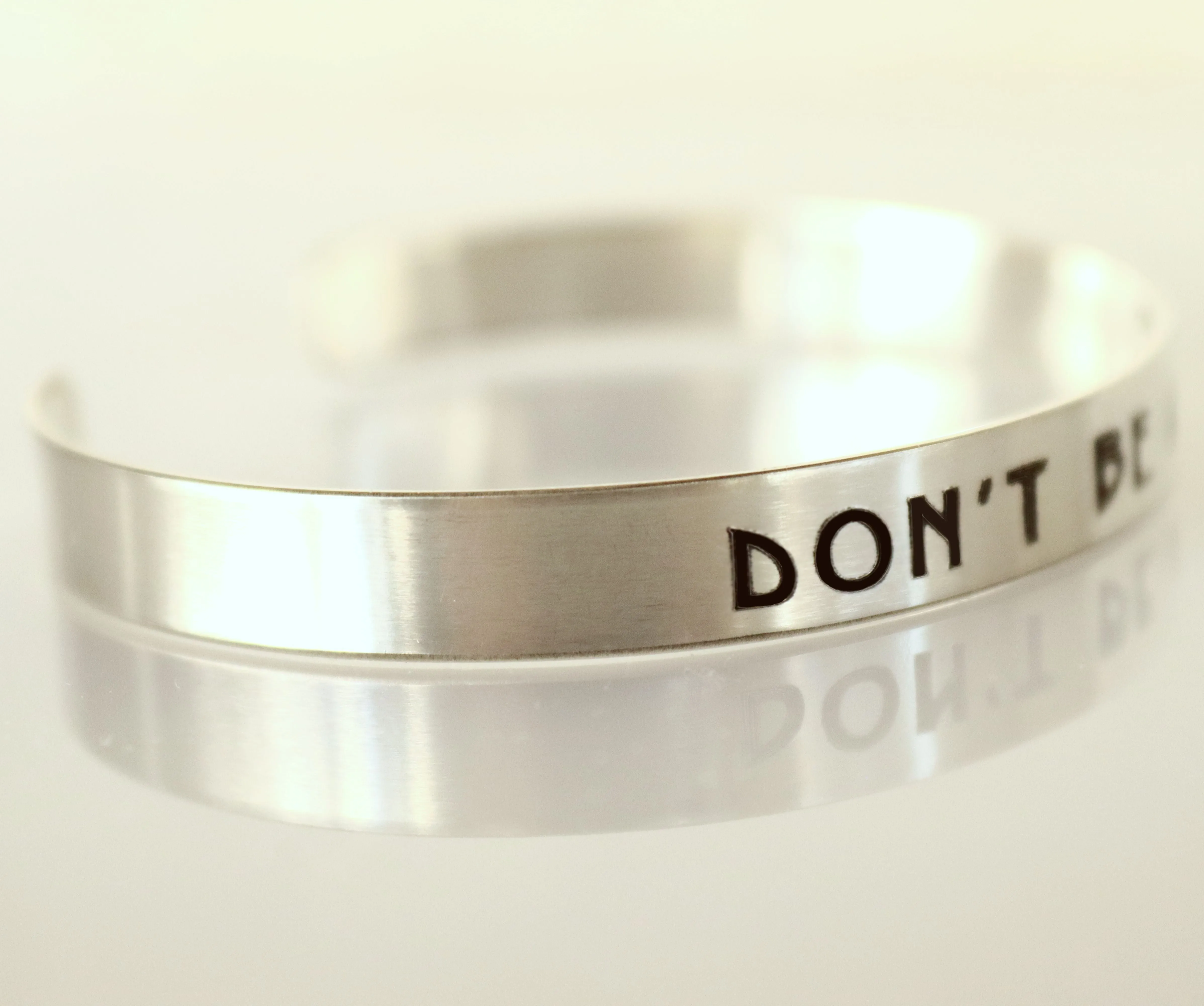 Deep Engraving Sterling Silver bangle Personalized Cuff bracelet men / women