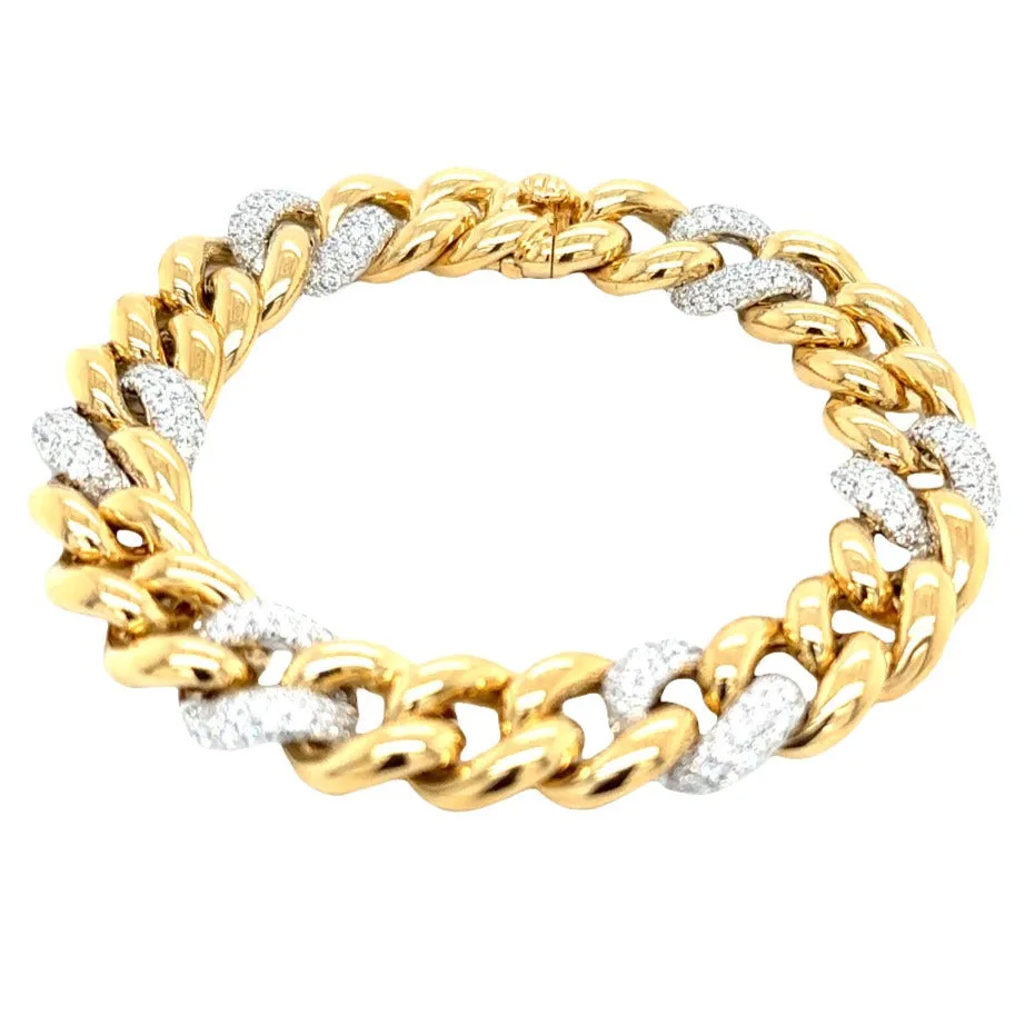 Diamond 2.74CT T.W. Cuban Link Bracelet Gold