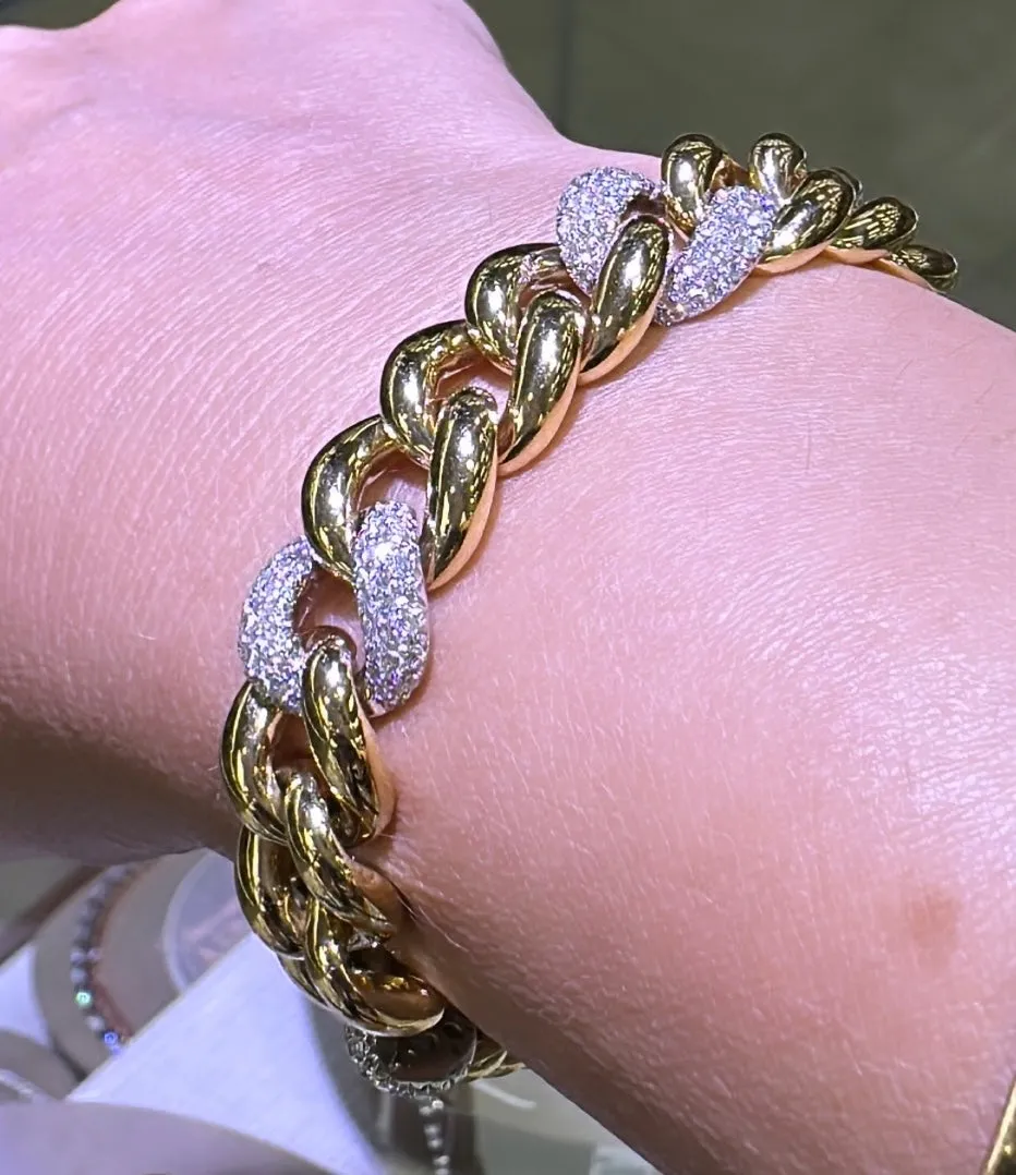 Diamond 2.74CT T.W. Cuban Link Bracelet Gold