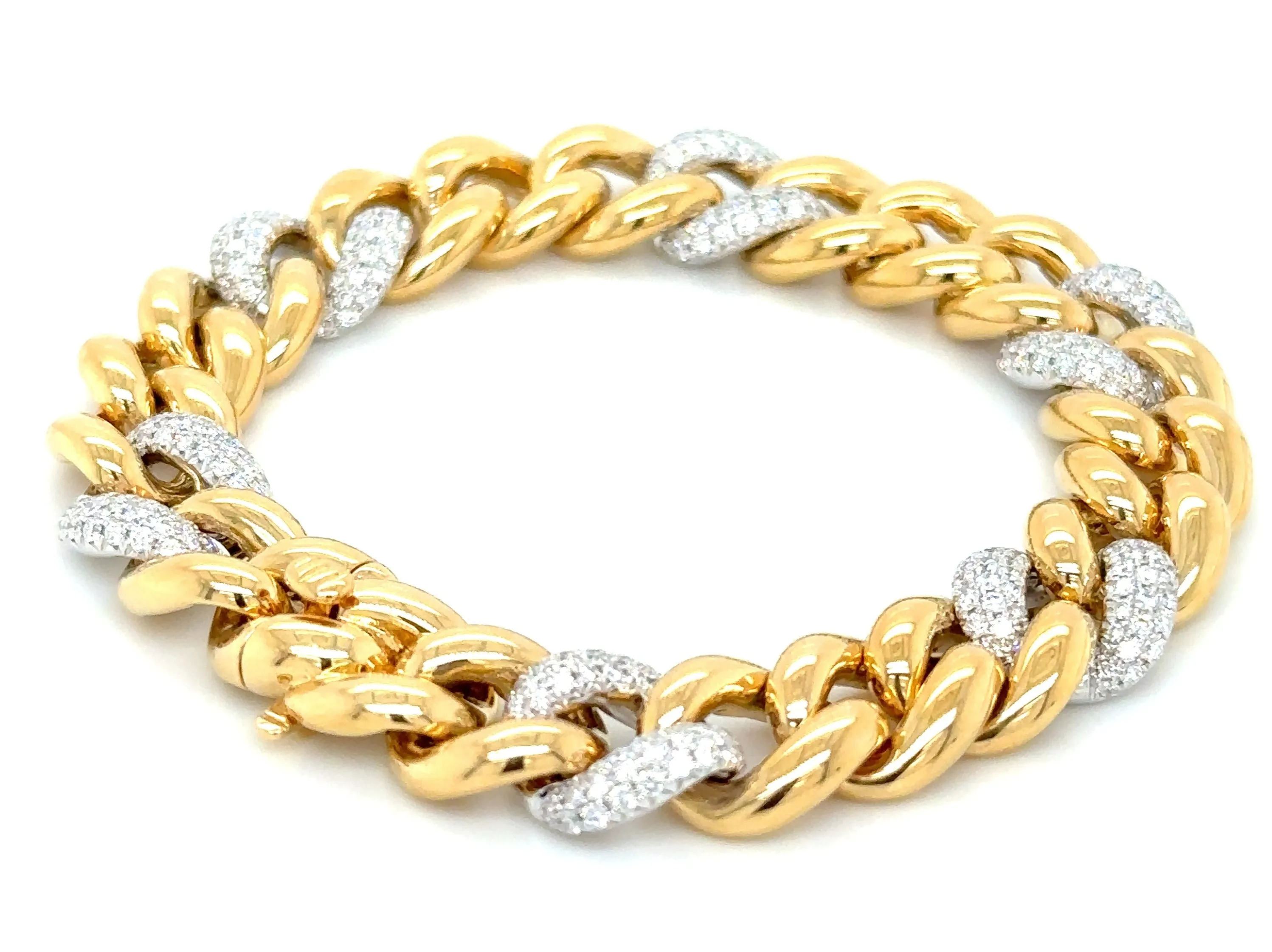 Diamond 2.74CT T.W. Cuban Link Bracelet Gold