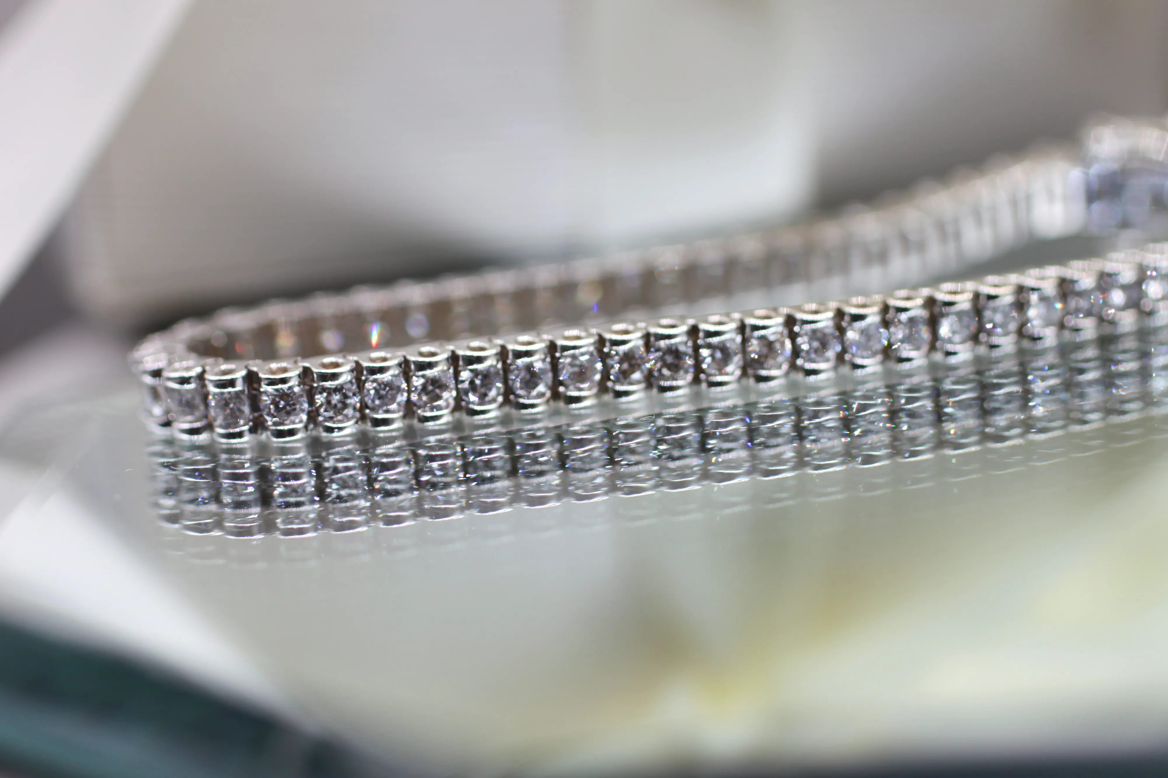 Diamond Channel Bar Line Bracelet (Natural AAAA Diamonds 5.16 ct)