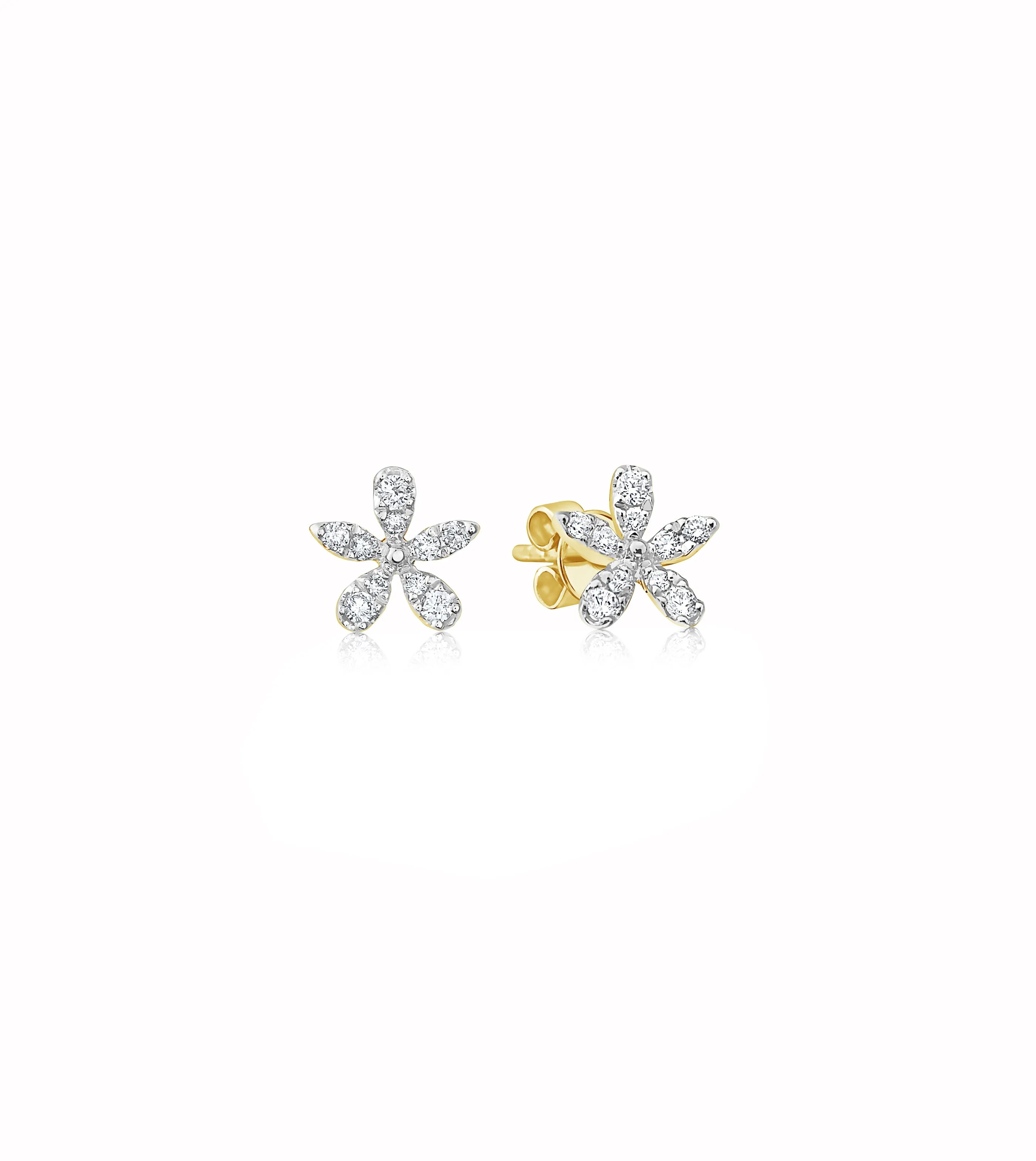 Diamond Flower Stud Earring