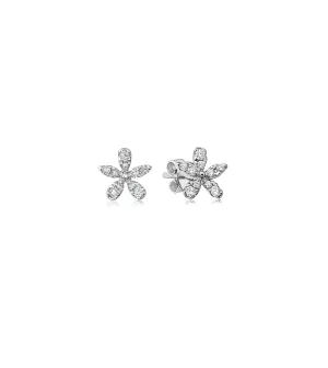 Diamond Flower Stud Earring