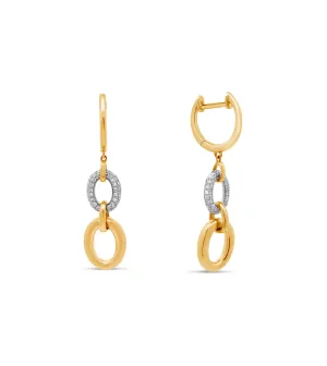Diamond Oval Link Earrings