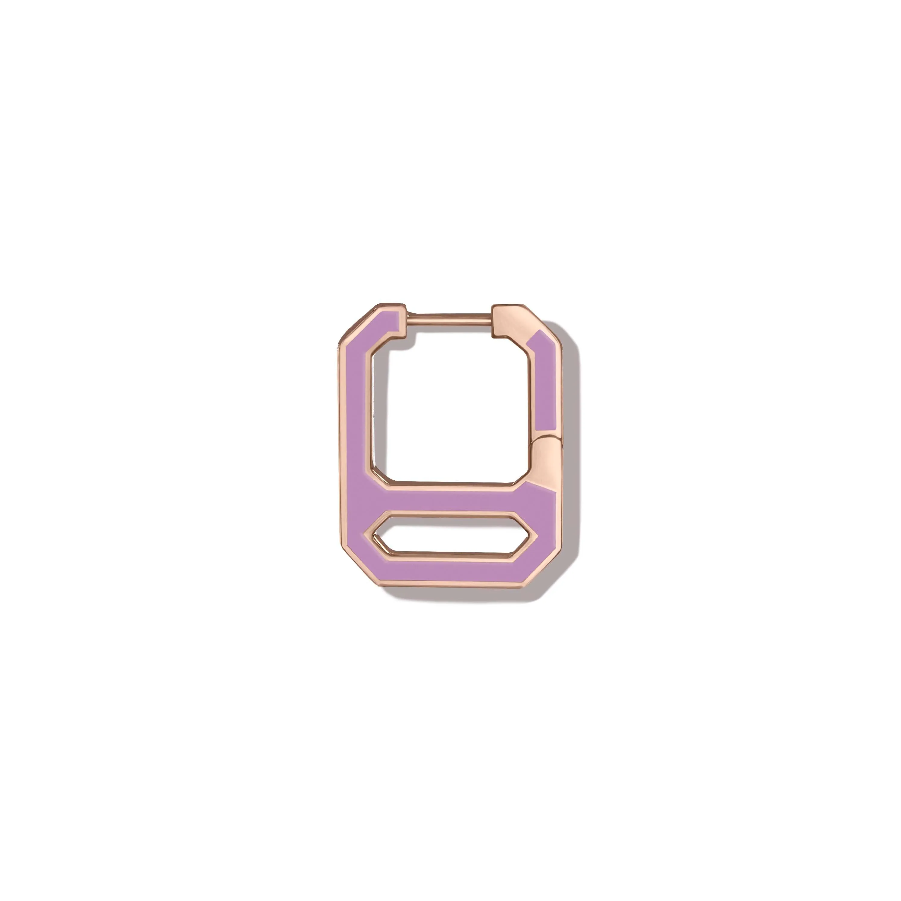 DNA Fair Orchid Enamel Single Earring  in Rose Gold