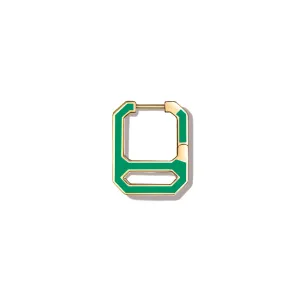 DNA Pepper Green Enamel Single Earring  in Yellow Gold