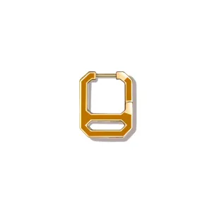 DNA Saffron Enamel Single Earring  in Yellow Gold
