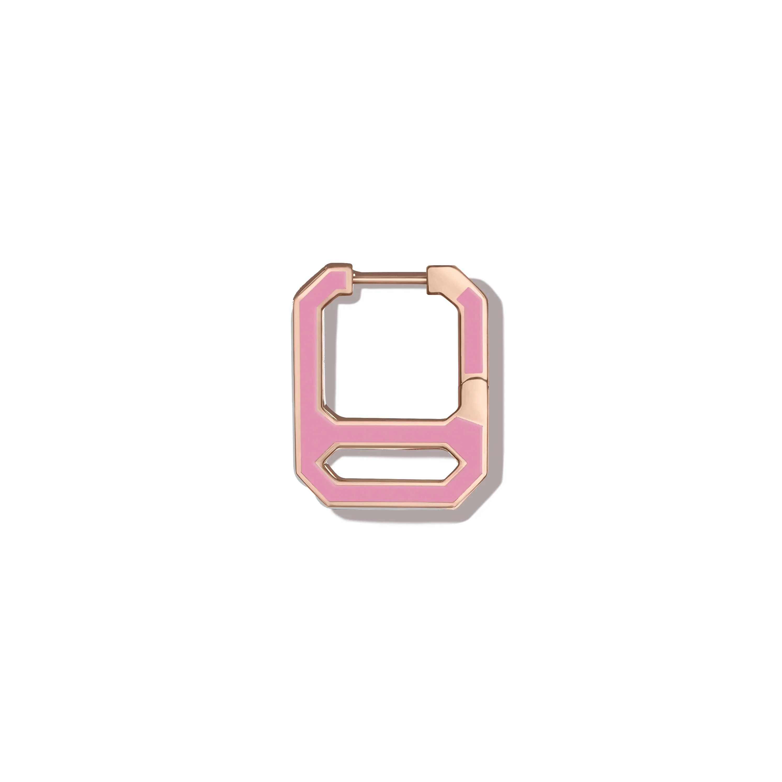 DNA Tea Rose Enamel Single Earring  in Rose Gold