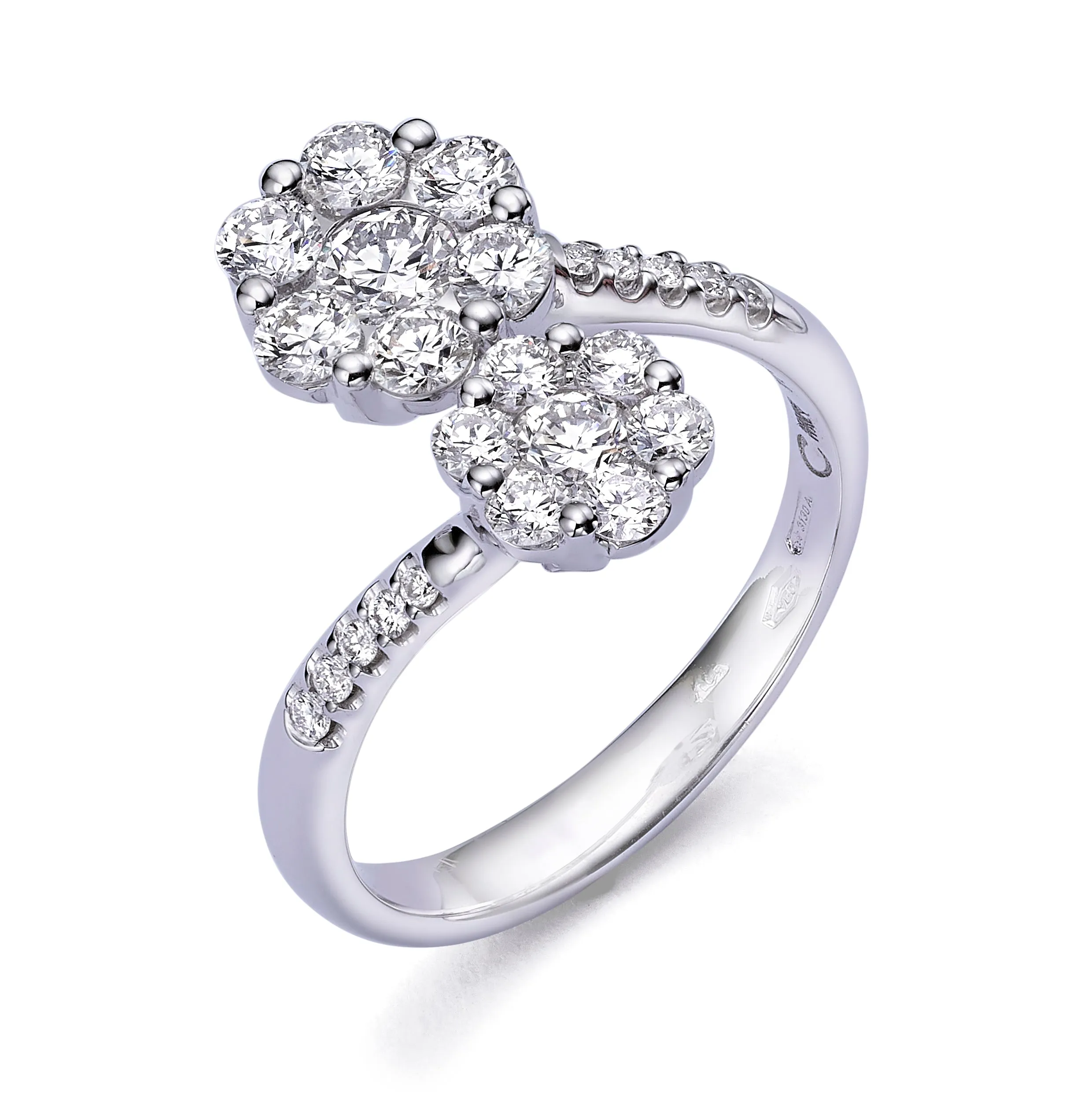 Double Flower Diamond Ring