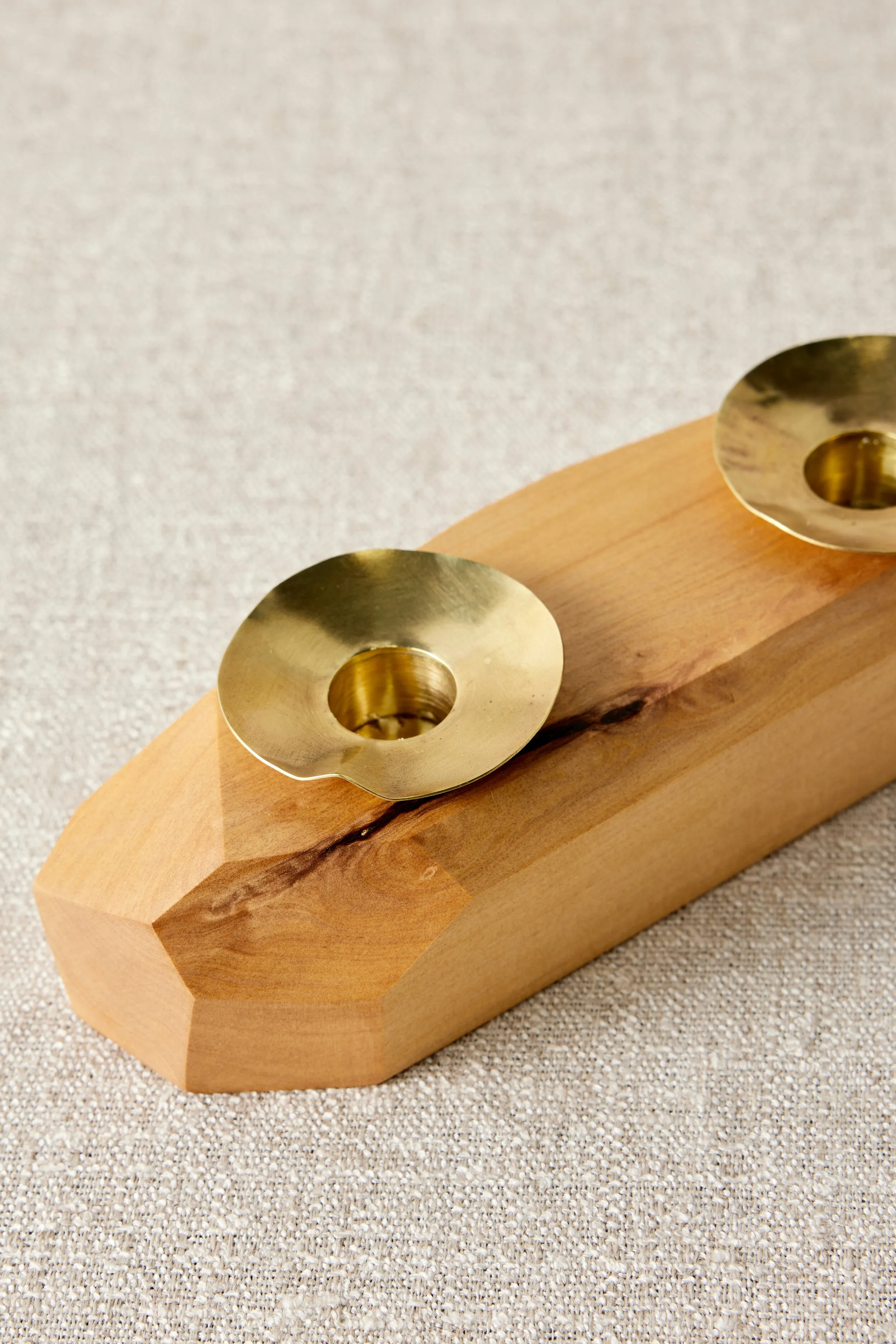 Double Wooden Incense and Candle Holder by Dor Kie