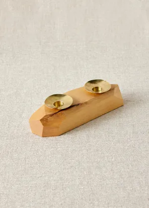 Double Wooden Incense and Candle Holder by Dor Kie