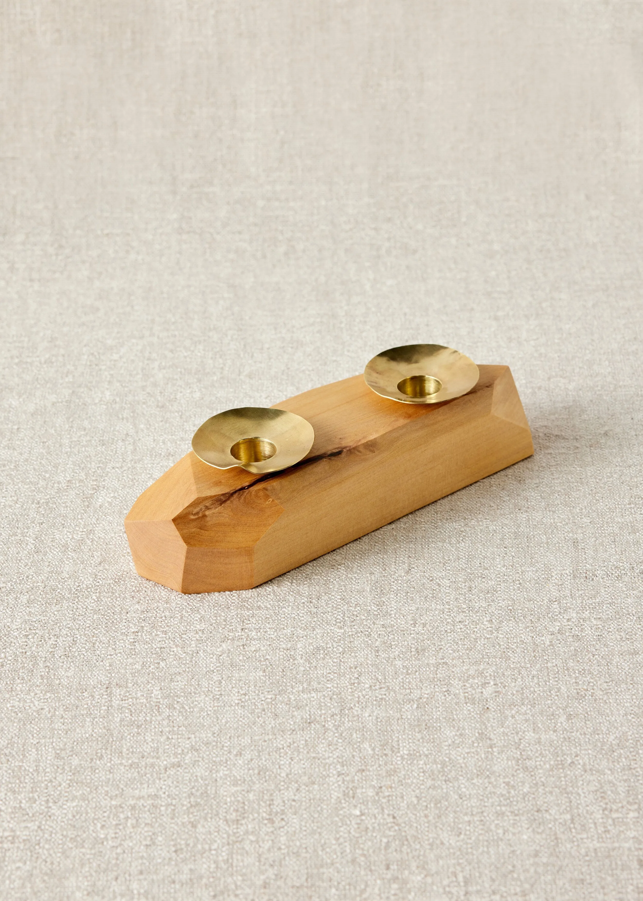 Double Wooden Incense and Candle Holder by Dor Kie