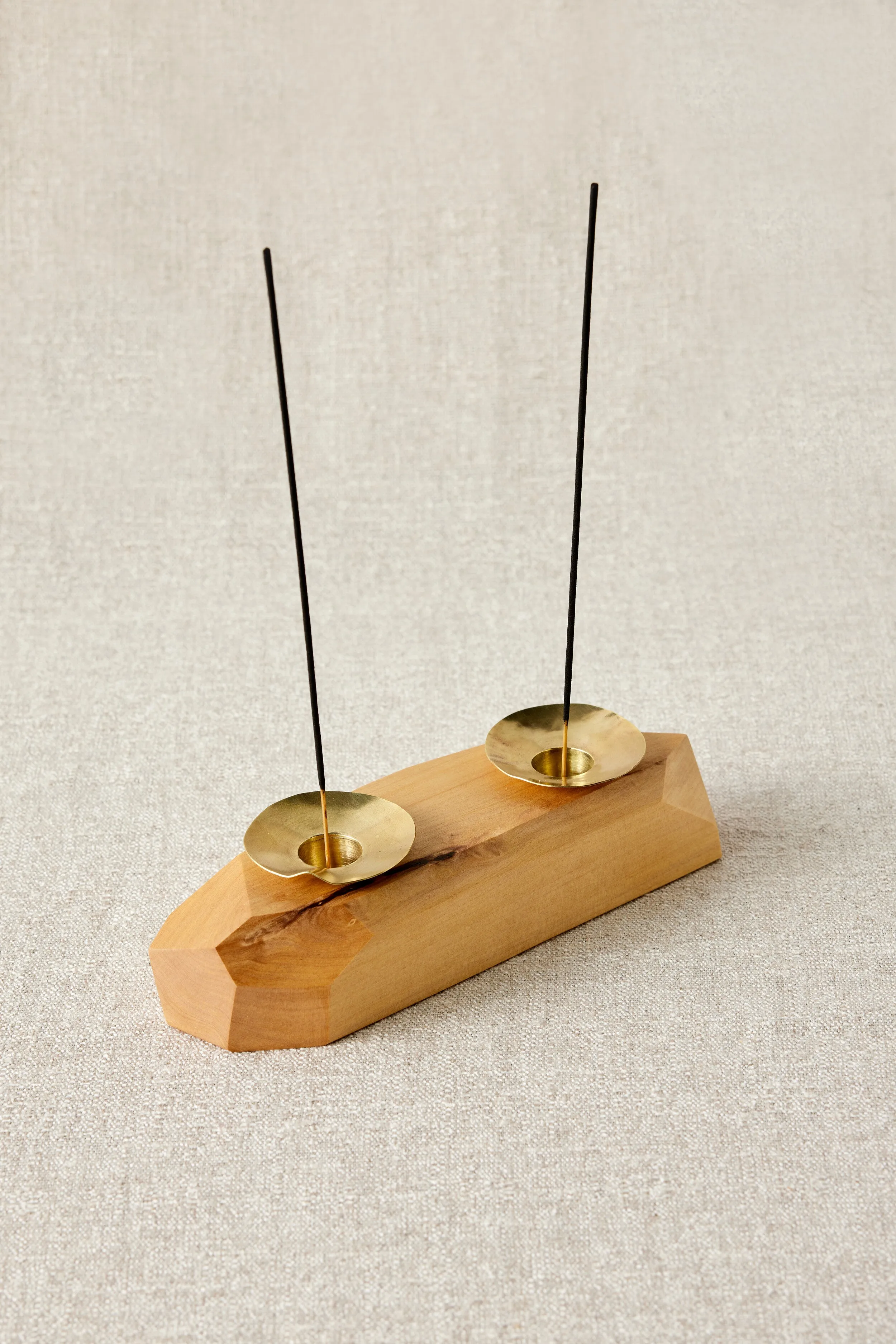 Double Wooden Incense and Candle Holder by Dor Kie