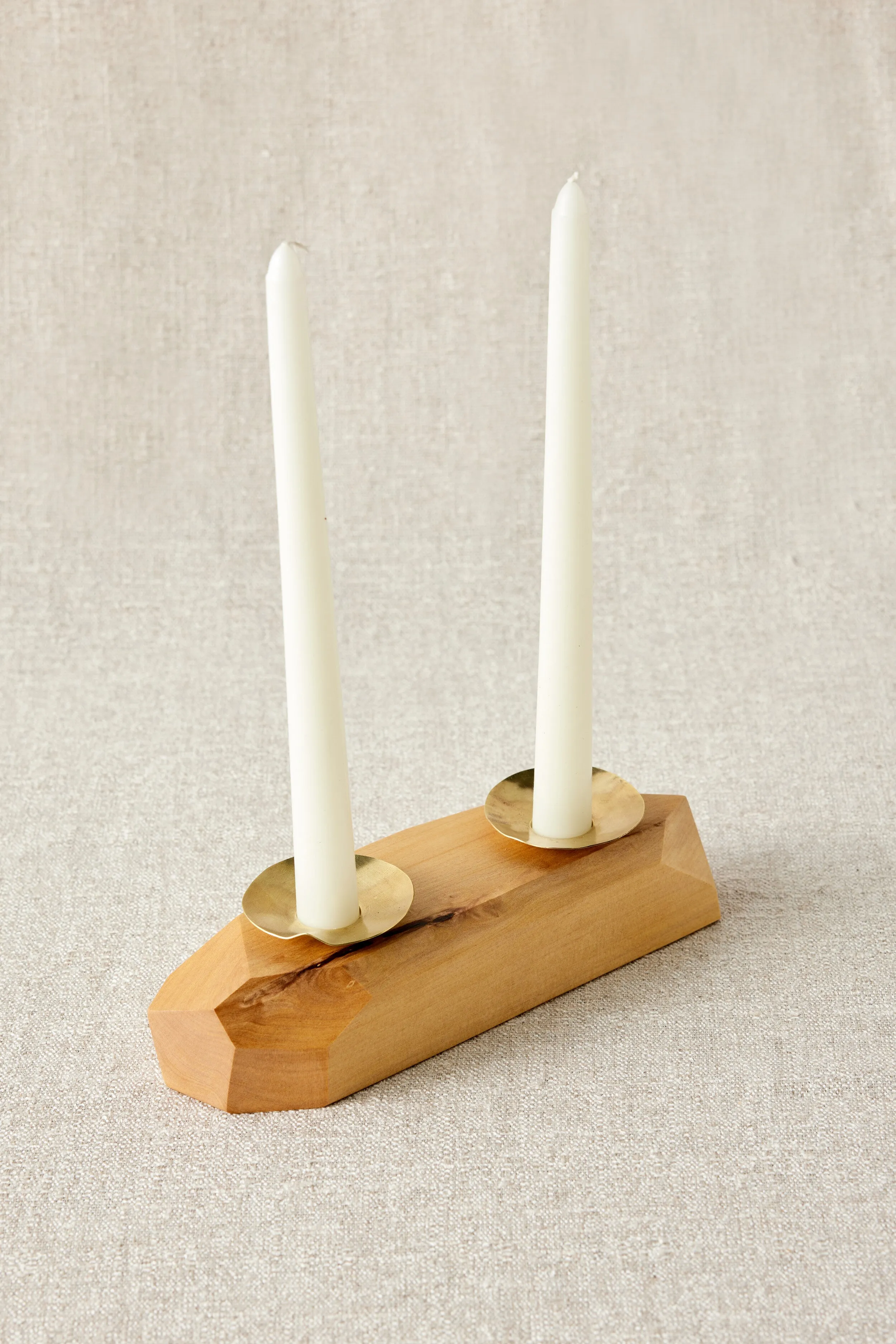 Double Wooden Incense and Candle Holder by Dor Kie