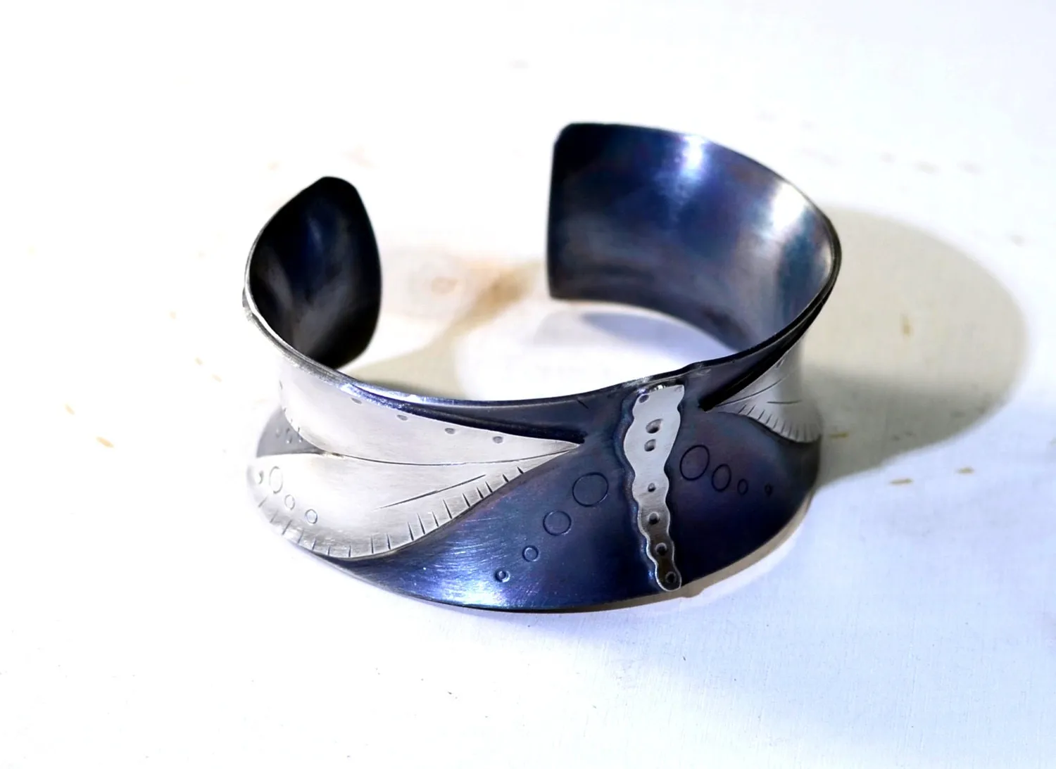 Dragonfly Sterling Silver Bracelet with Specially Formed Anticlastic Design