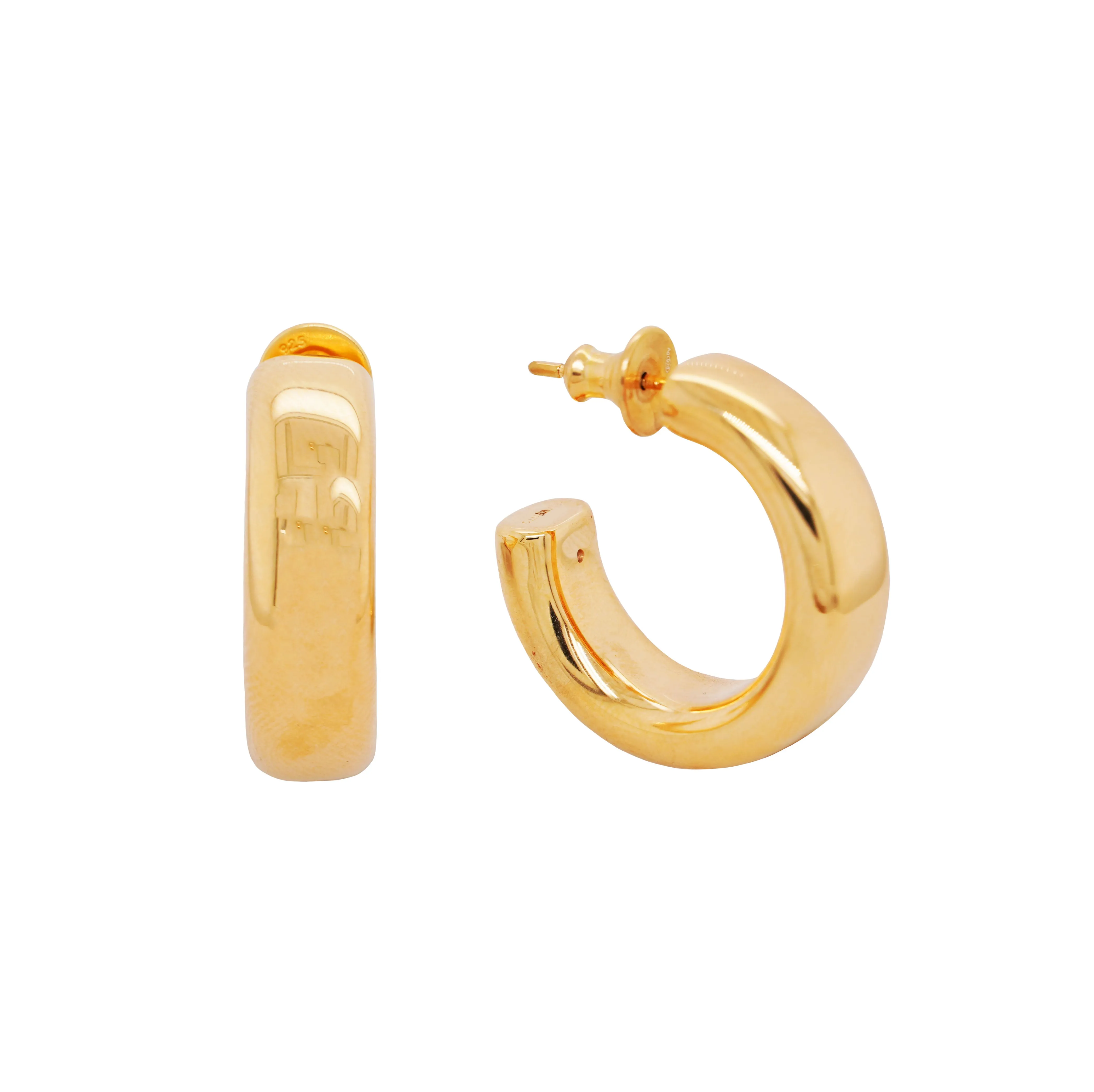 Elegance Gold Vermeil Small Chunky Hoops