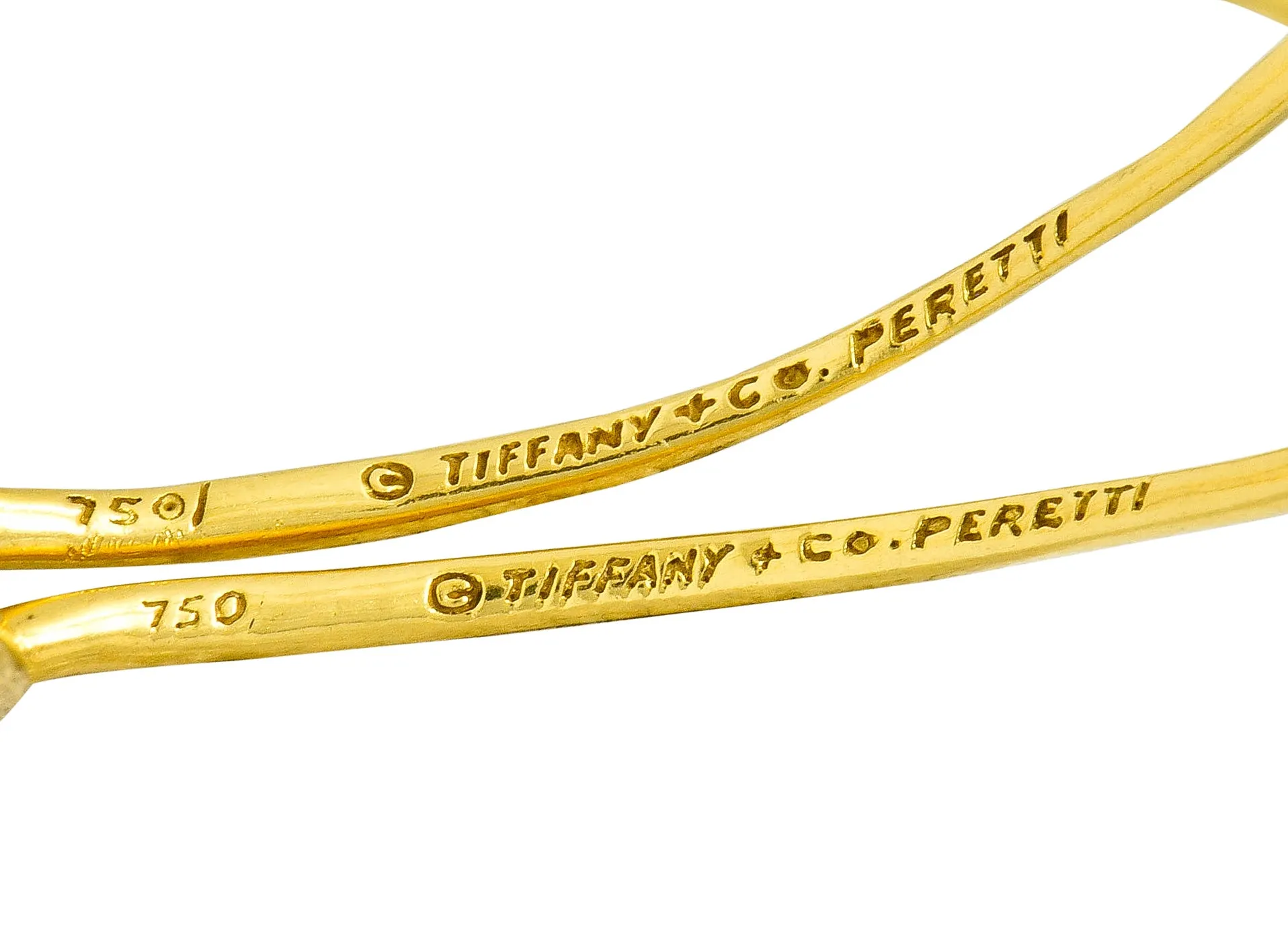 Elsa Peretti Tiffany & Co. 18 Karat Gold Open Heart Hoop Earrings