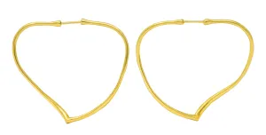 Elsa Peretti Tiffany & Co. 18 Karat Gold Open Heart Hoop Earrings