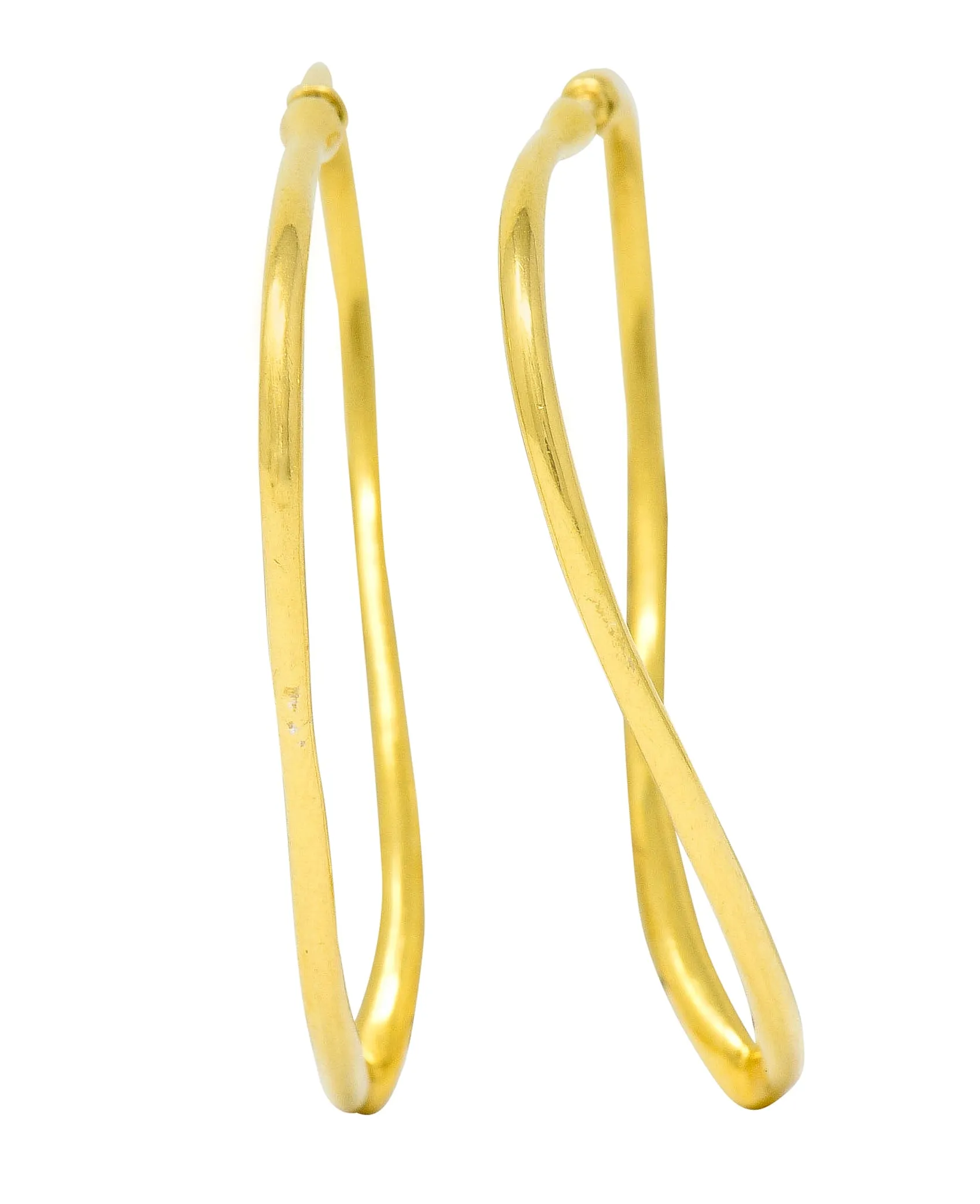 Elsa Peretti Tiffany & Co. 18 Karat Gold Open Heart Hoop Earrings