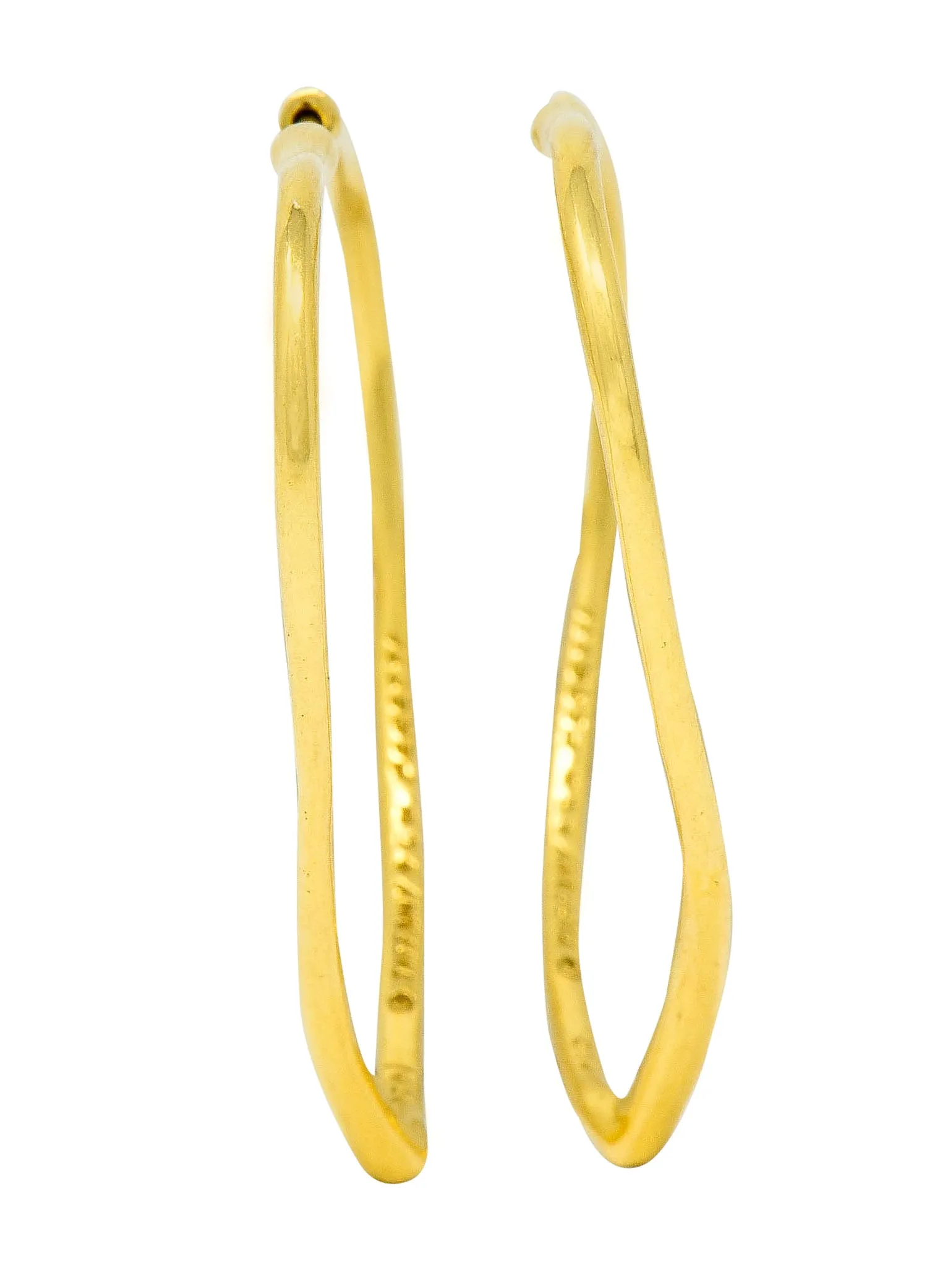 Elsa Peretti Tiffany & Co. 18 Karat Gold Open Heart Hoop Earrings