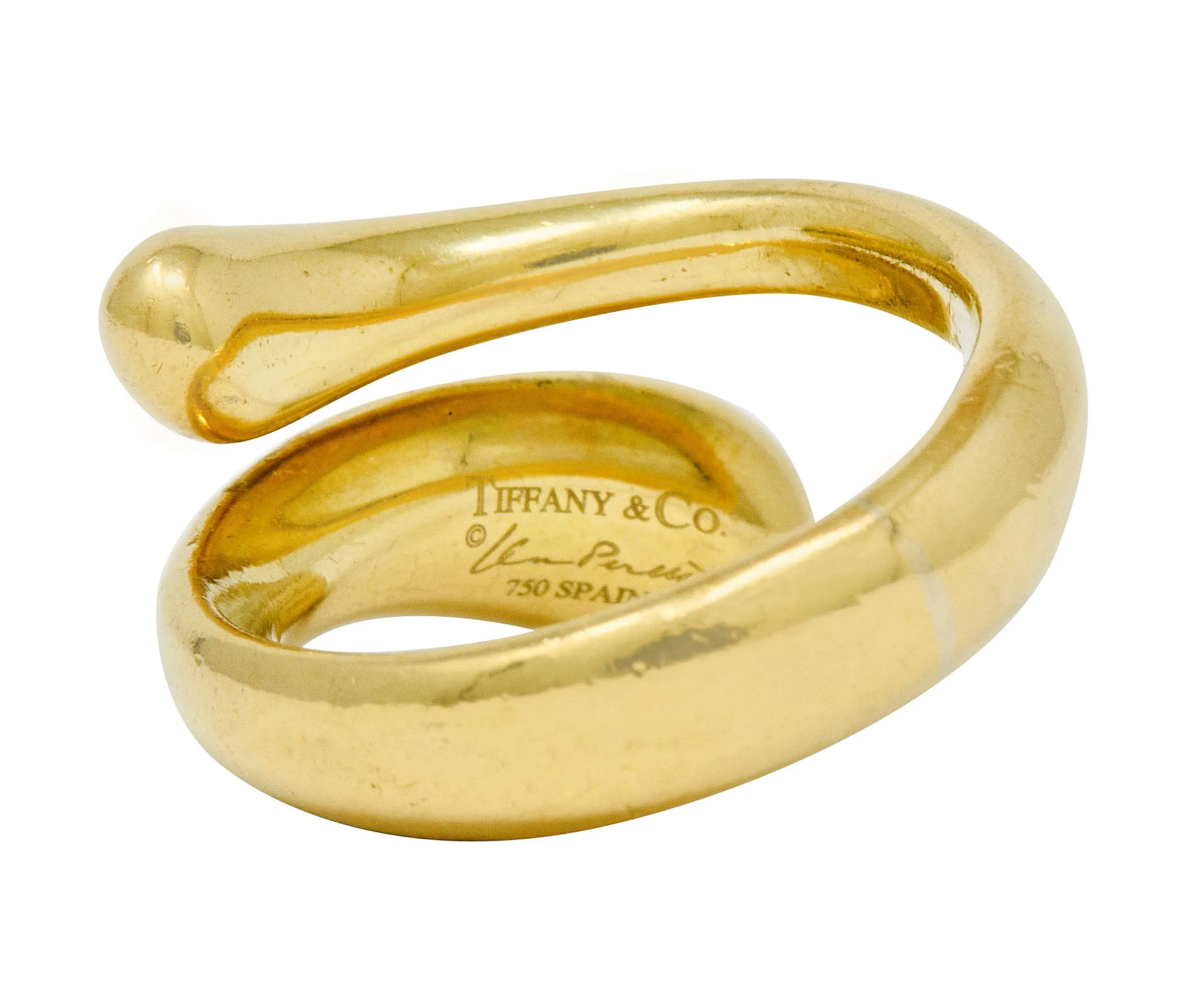 Elsa Peretti Tiffany & Co. Spain 18 Karat Gold Teardrop Bypass Ring