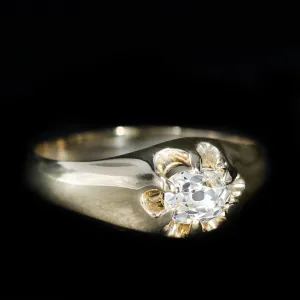 Estate 0.54 Carat Old Mine Cut Diamond Engagement Ring