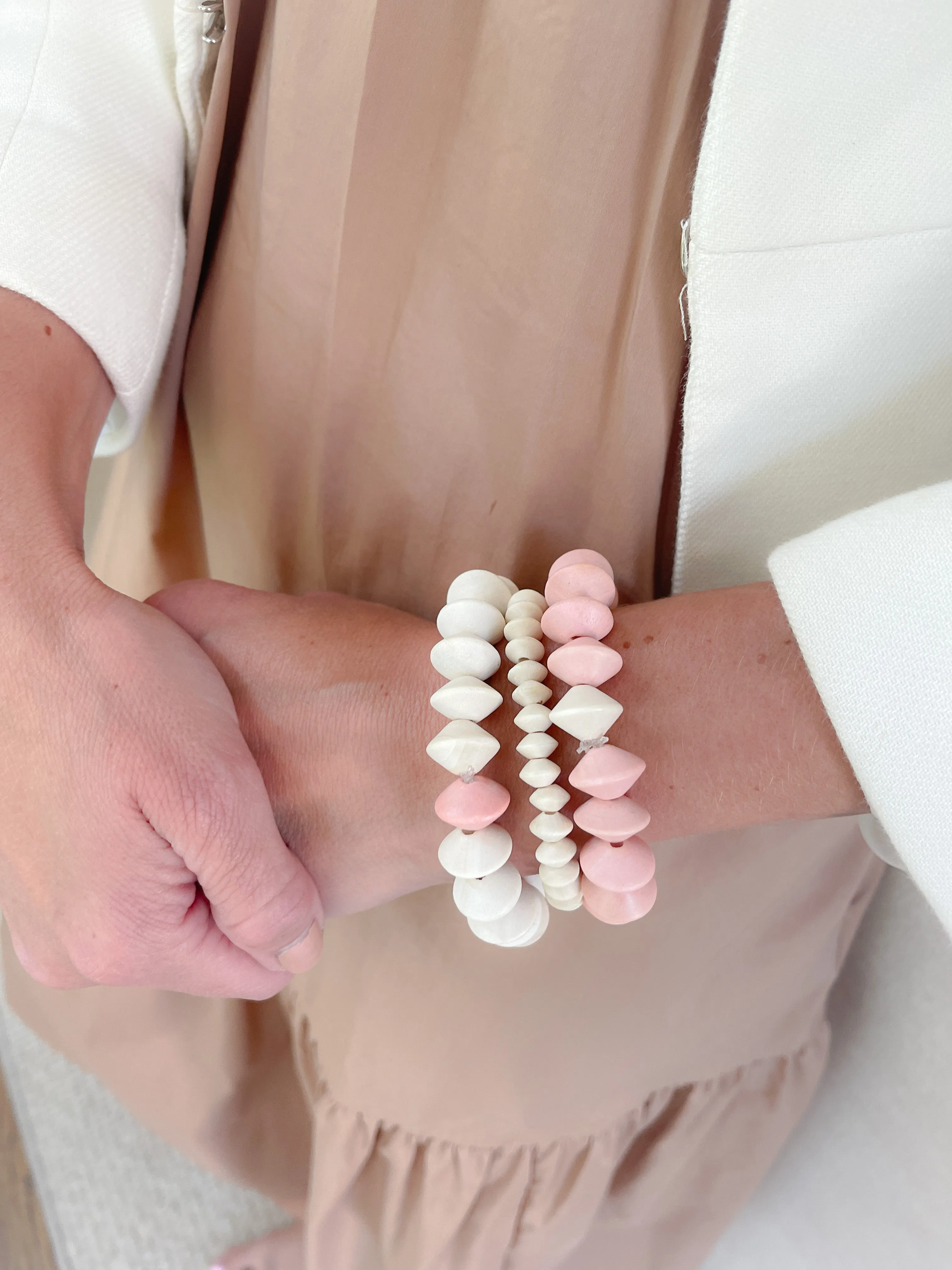 Evelyn's Pink and White Bracelet