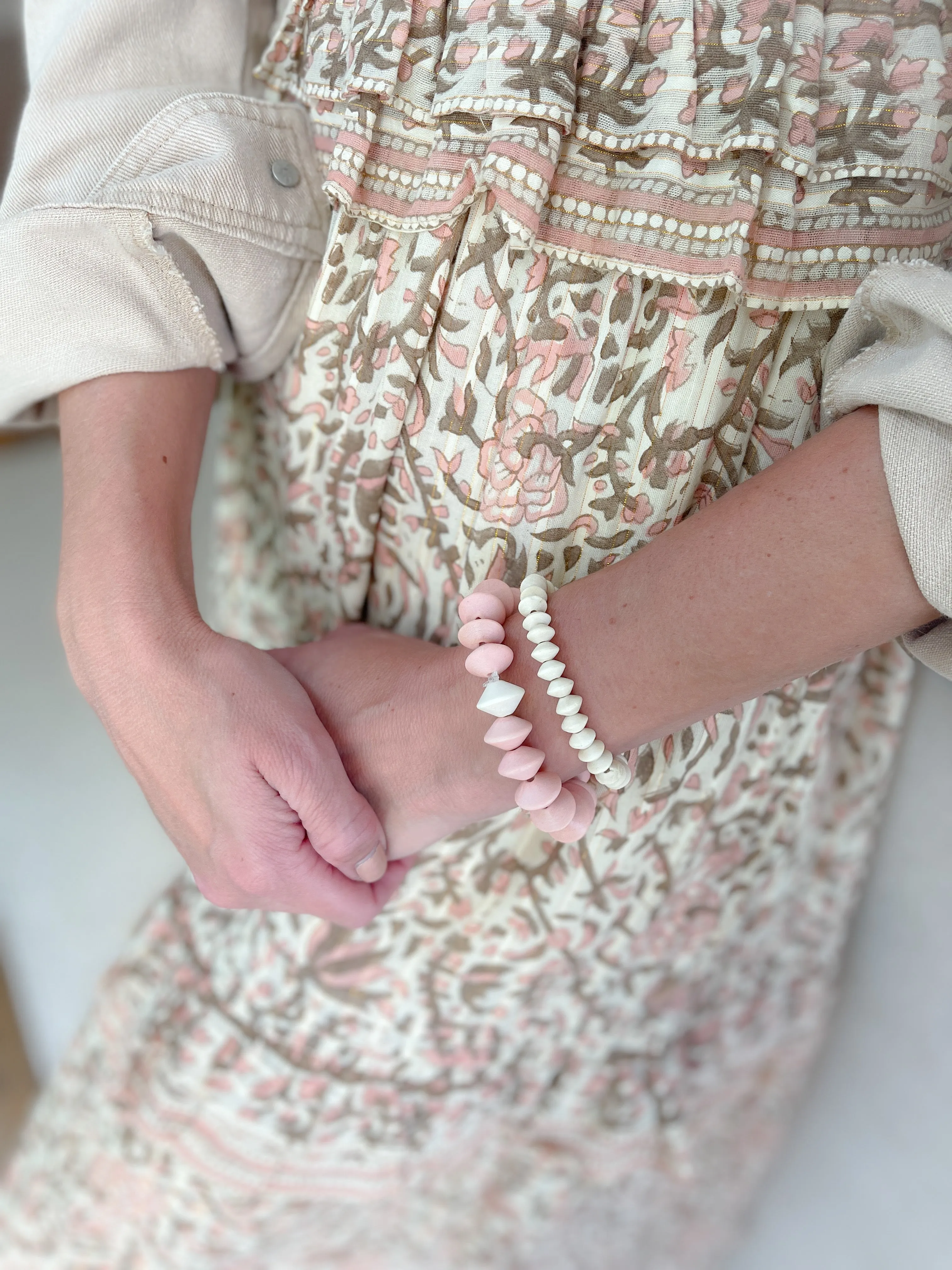 Evelyn's Pink and White Bracelet