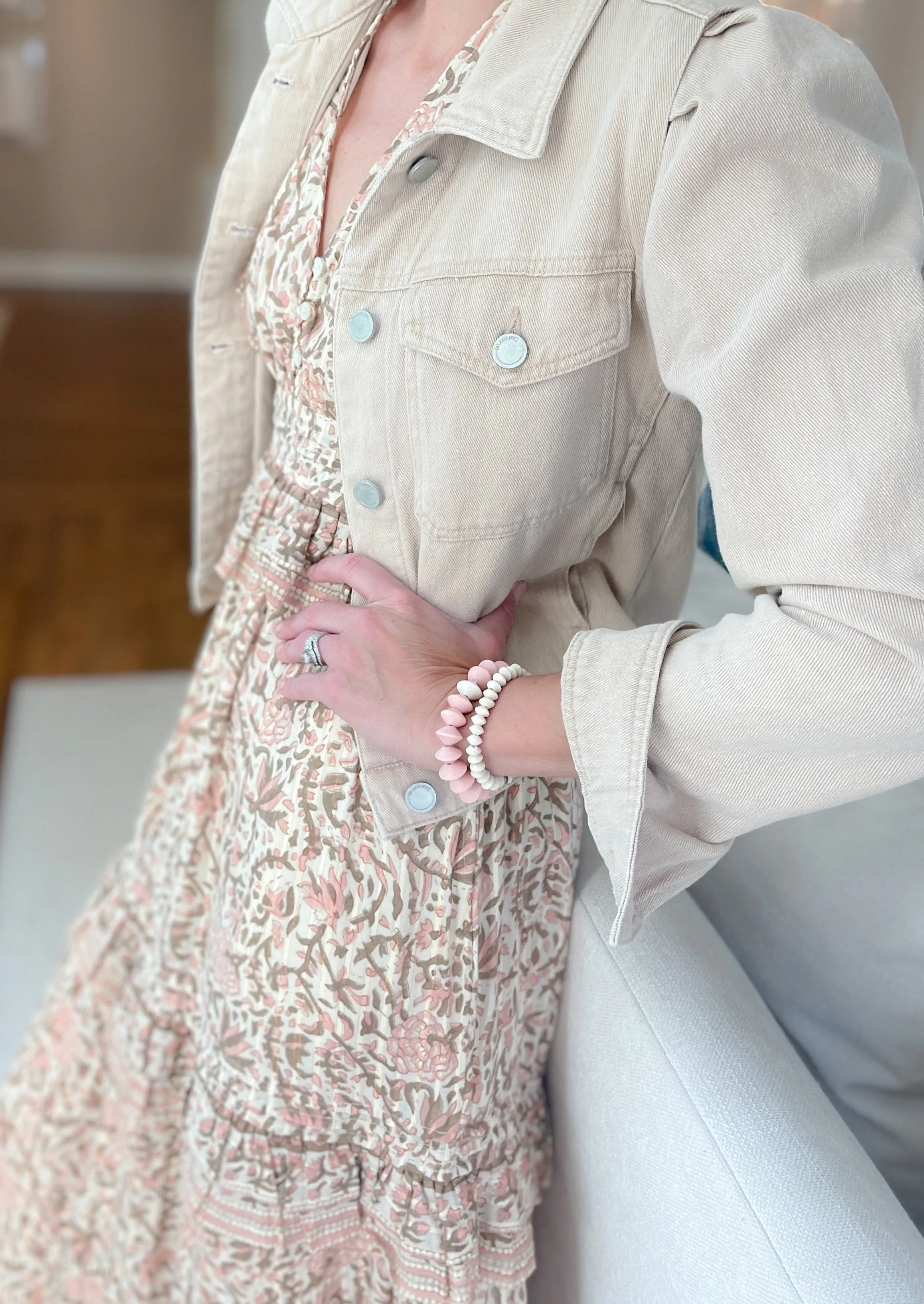 Evelyn's White and Pink Bracelet