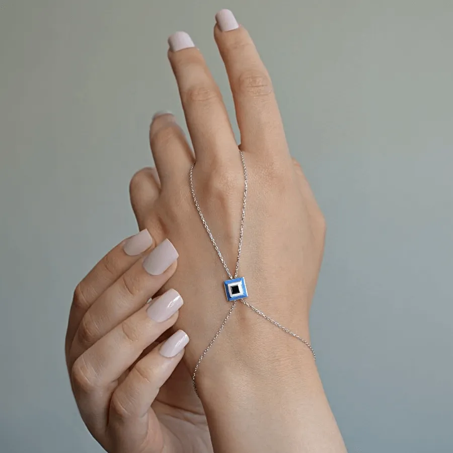 Evil Eye Finger Ring Slave Bracelet Boho Handchain