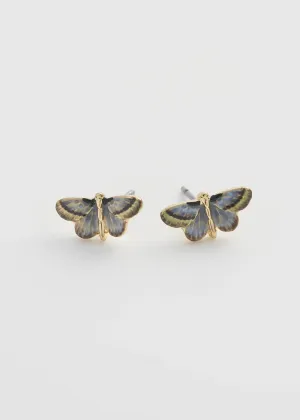 Fable England Deco Butterfly Stud Earrings Blue