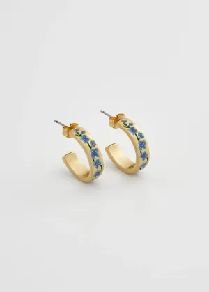 Fable England Forget Me Not Flower Earrings Blue