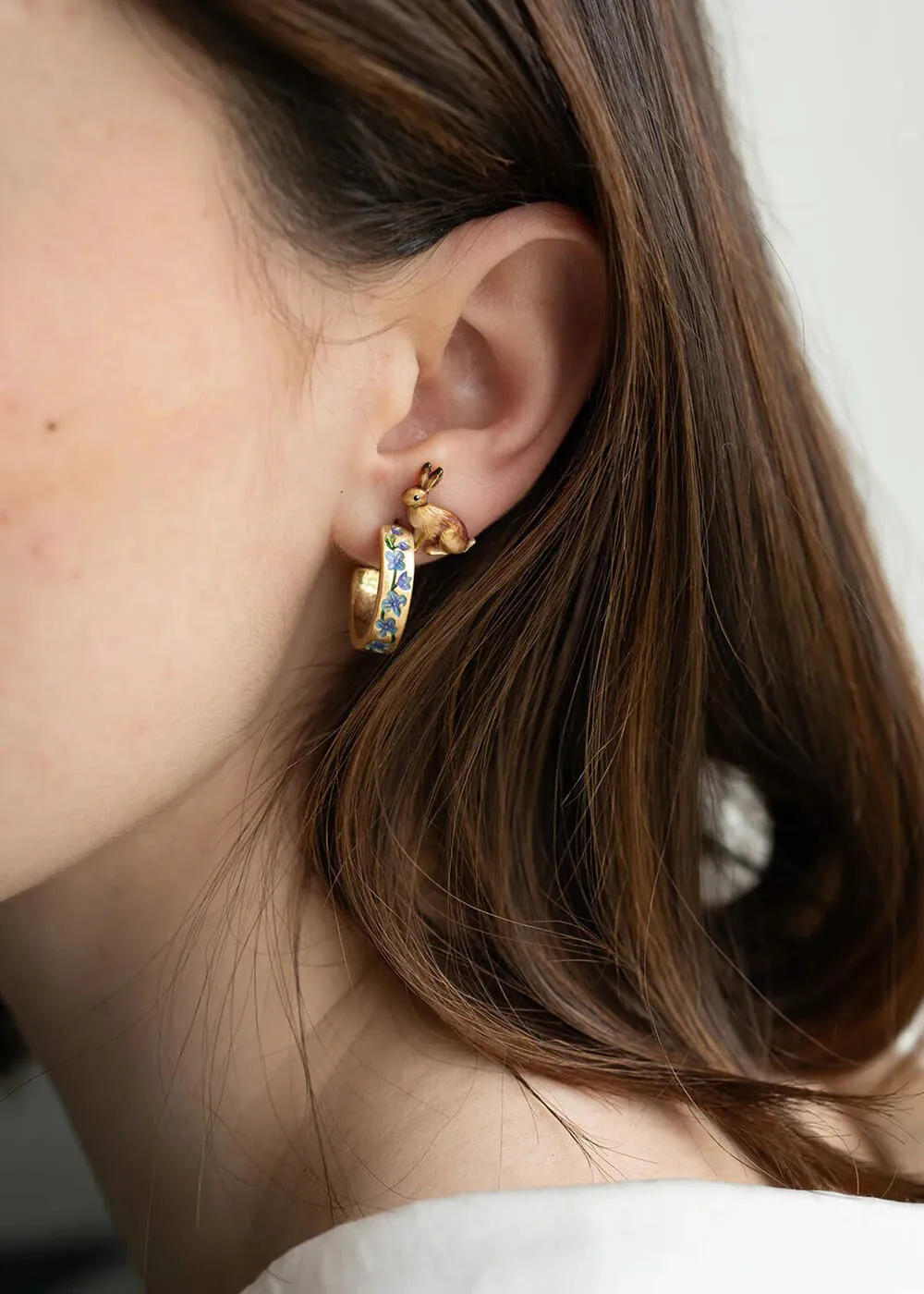 Fable England Forget Me Not Flower Earrings Blue