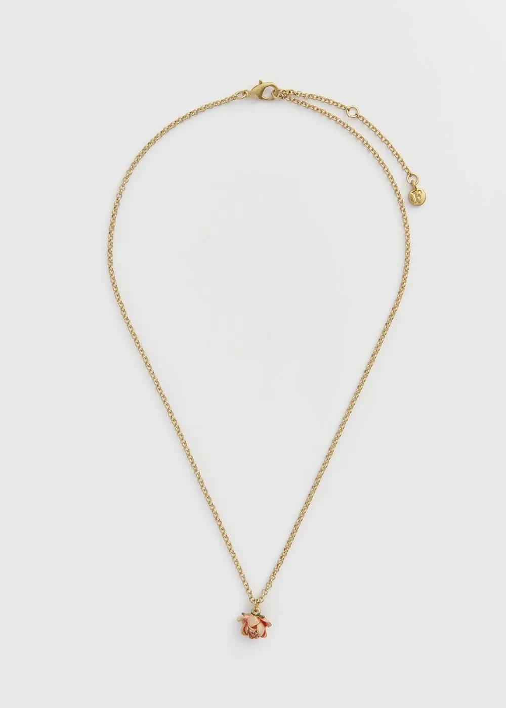 Fable England Rose Bud Necklace Pink
