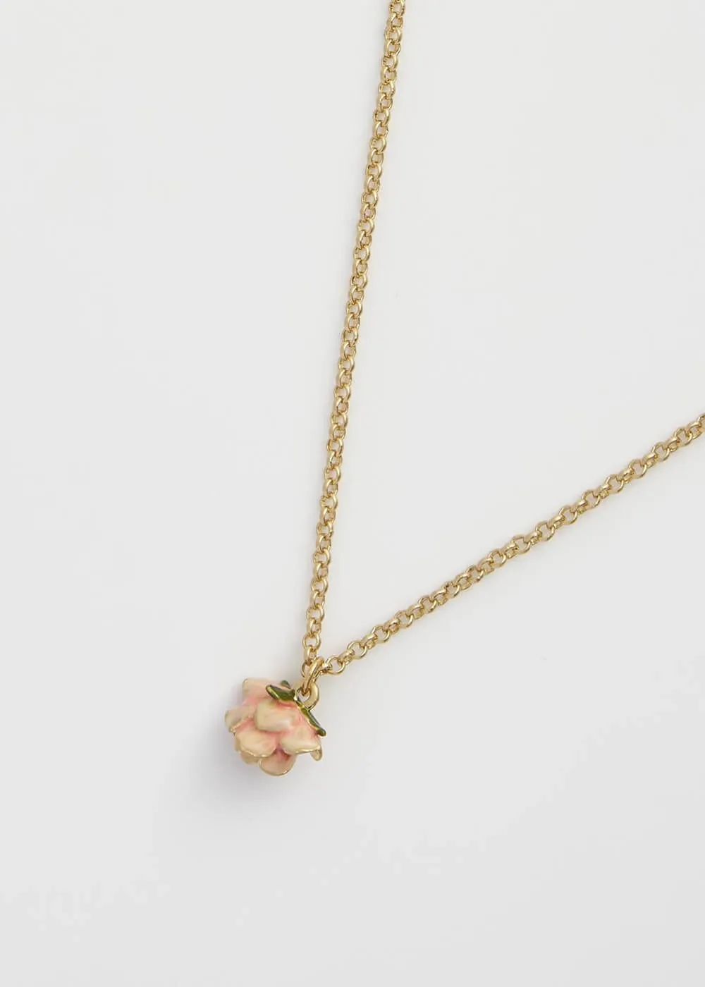 Fable England Rose Bud Necklace Pink