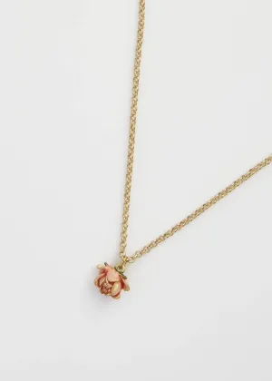Fable England Rose Bud Necklace Pink