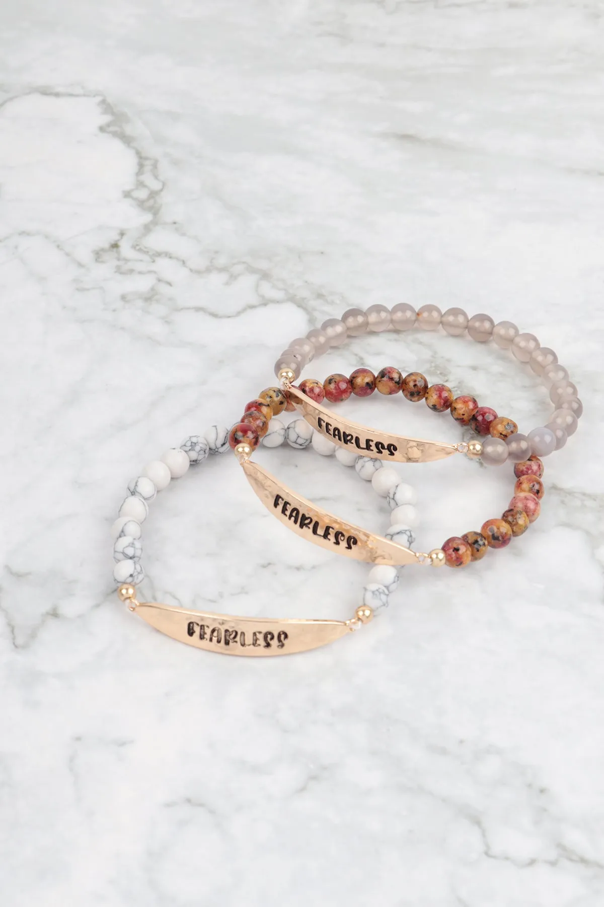 FEARLESS NATURAL STONE STRETCH BRACELET