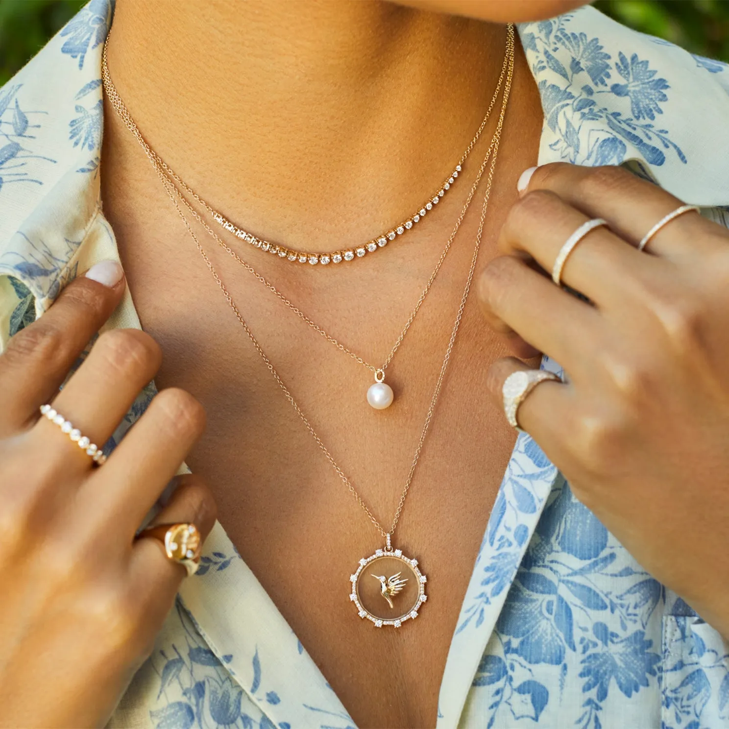 Floating Hummingbird Necklace