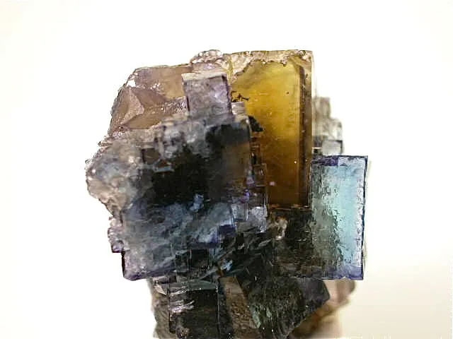 Fluorite and Sphalerite, Rosiclare Level, Minerva #1 Mine, Ozark-Mahoning Company, Cave-in-Rock District, Southern Illinois, Mined c. early 1990's, Tolonen Collection, Miniature 3.5 x 4.0 x 5.5 cm $250. Online 1/15 SOLD.