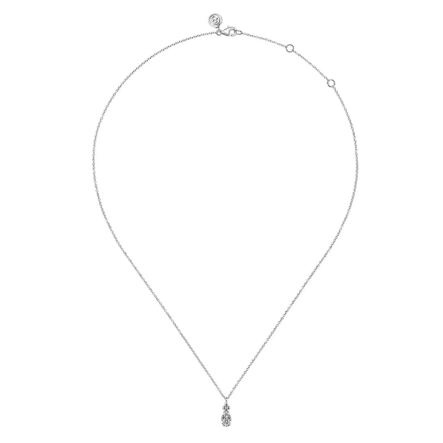 Gabriel & Co. Diamond Bujukan Pear Shaped Pave Set Pendant