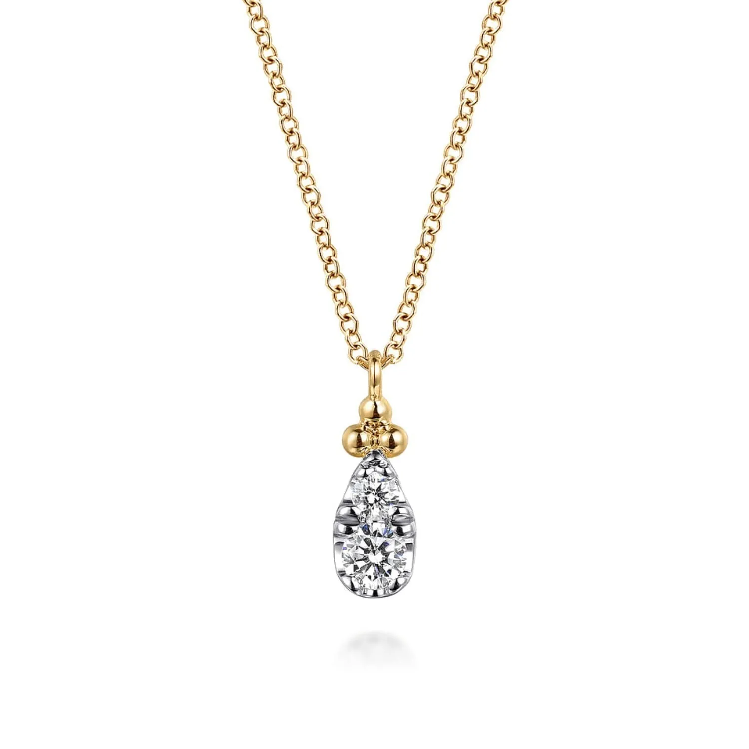 Gabriel & Co. Diamond Bujukan Pear Shaped Pave Set Pendant